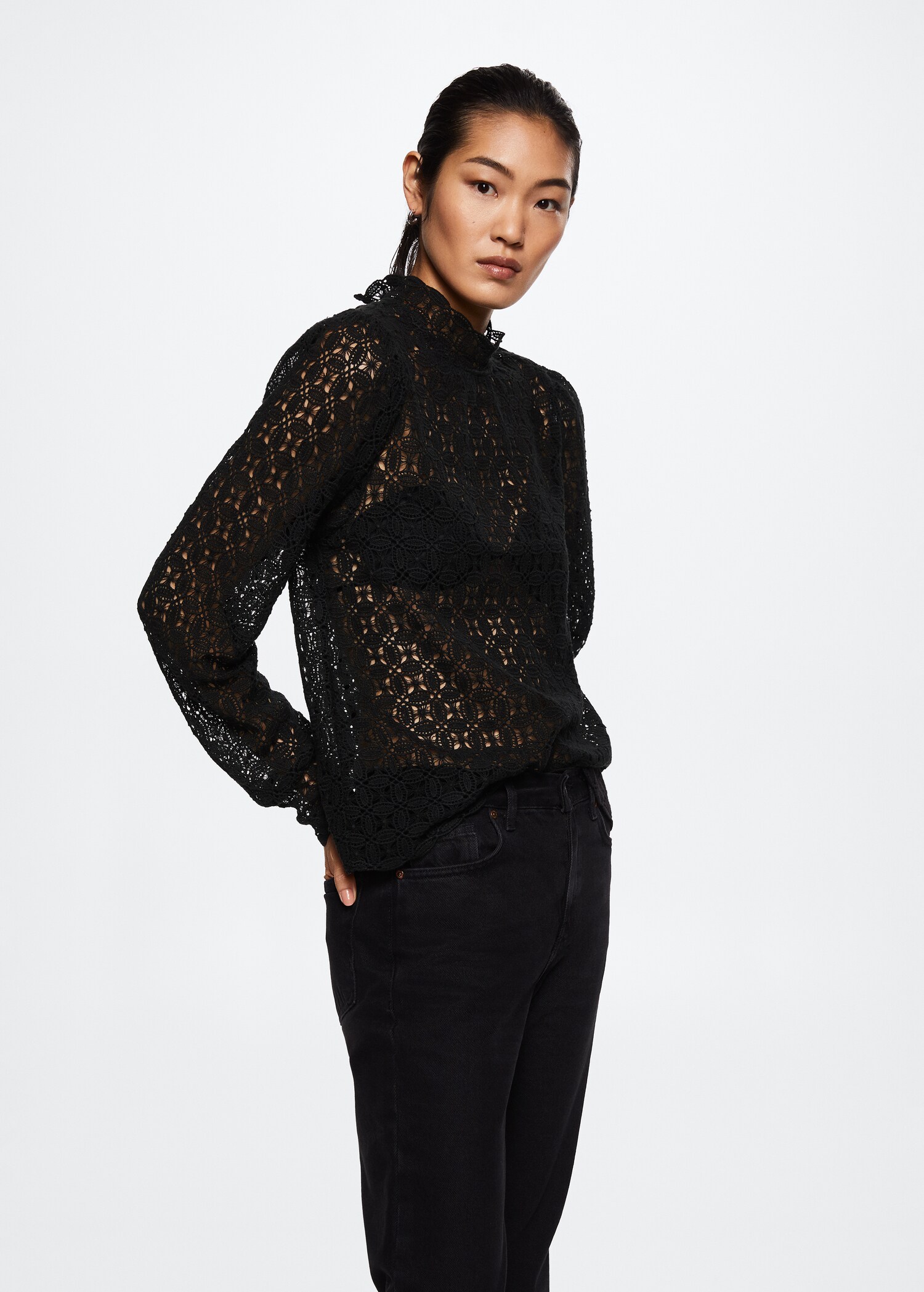 Guipure cotton blouse - Medium plane