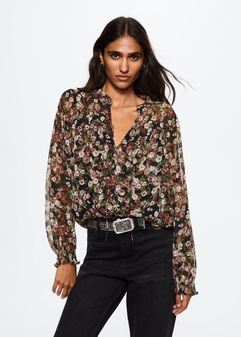 Blouse en imprime floral