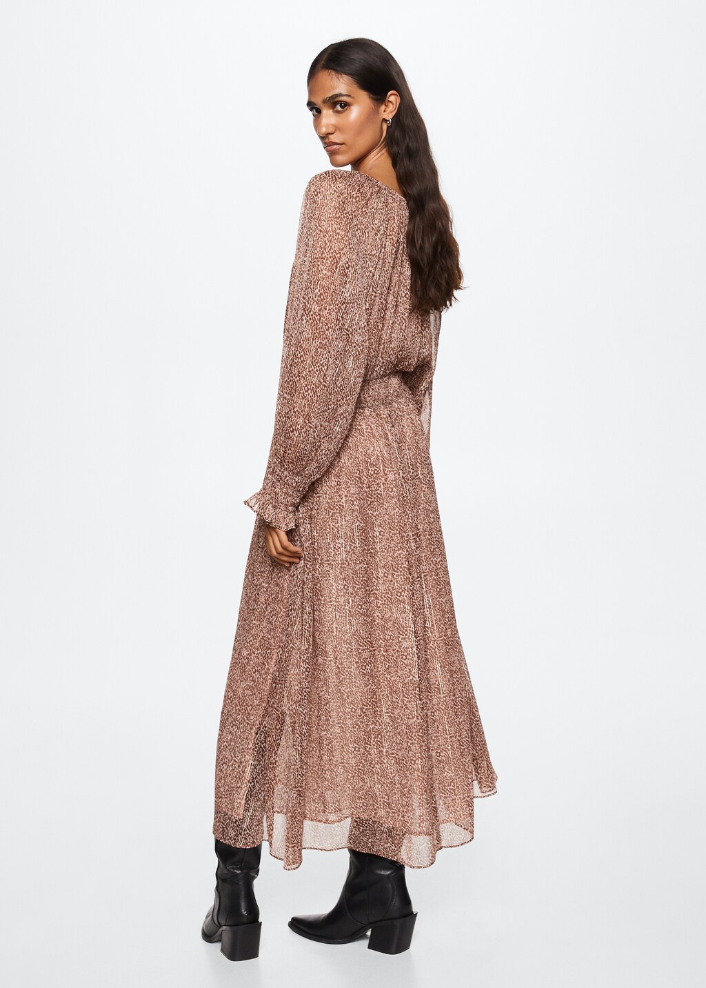 スペイン発送 MANGO アニマルプリントのミディドレス 数量限定！ Animal print dress - Women | MANGO Japan