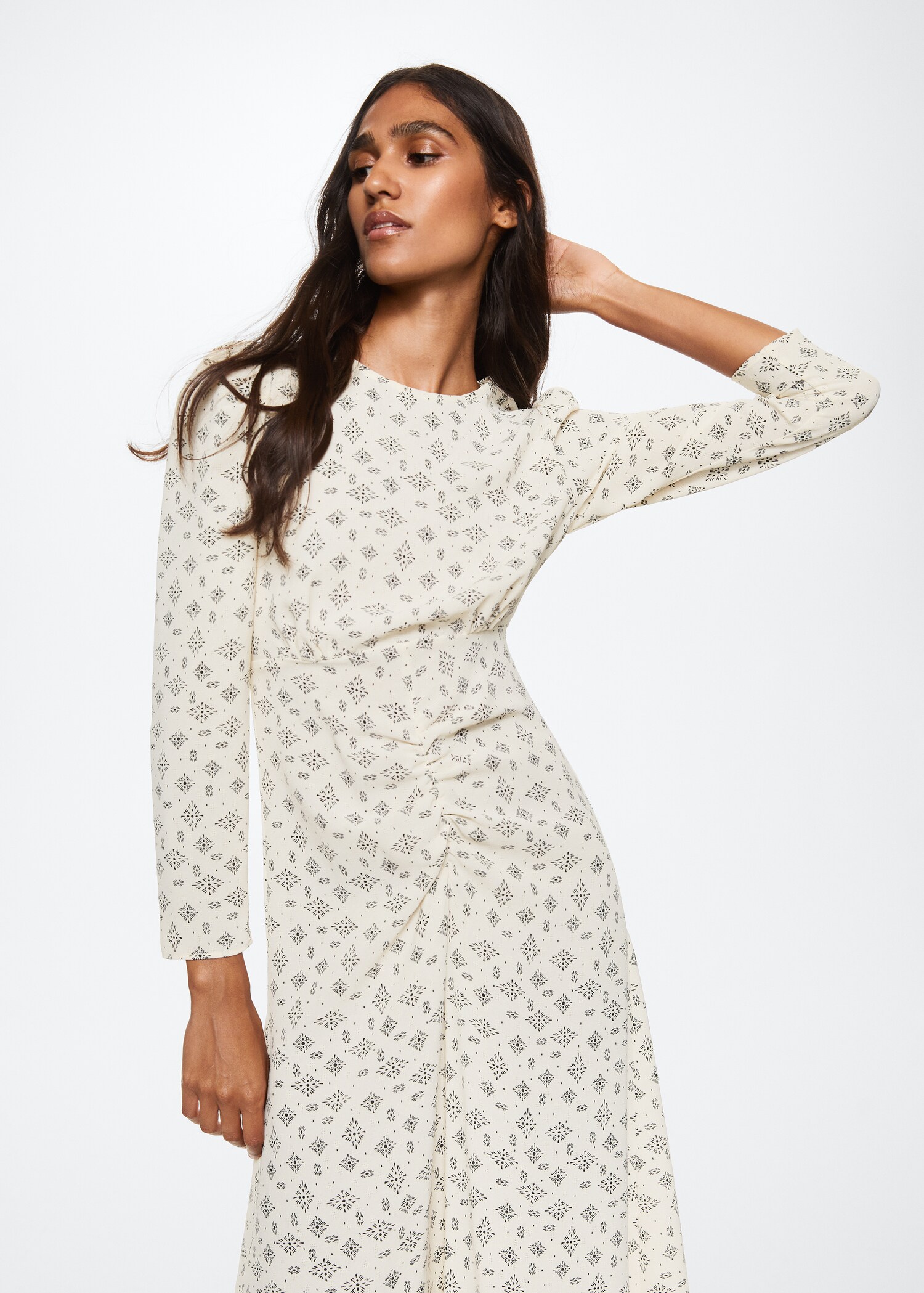 Printed ruched dress - Medium plane