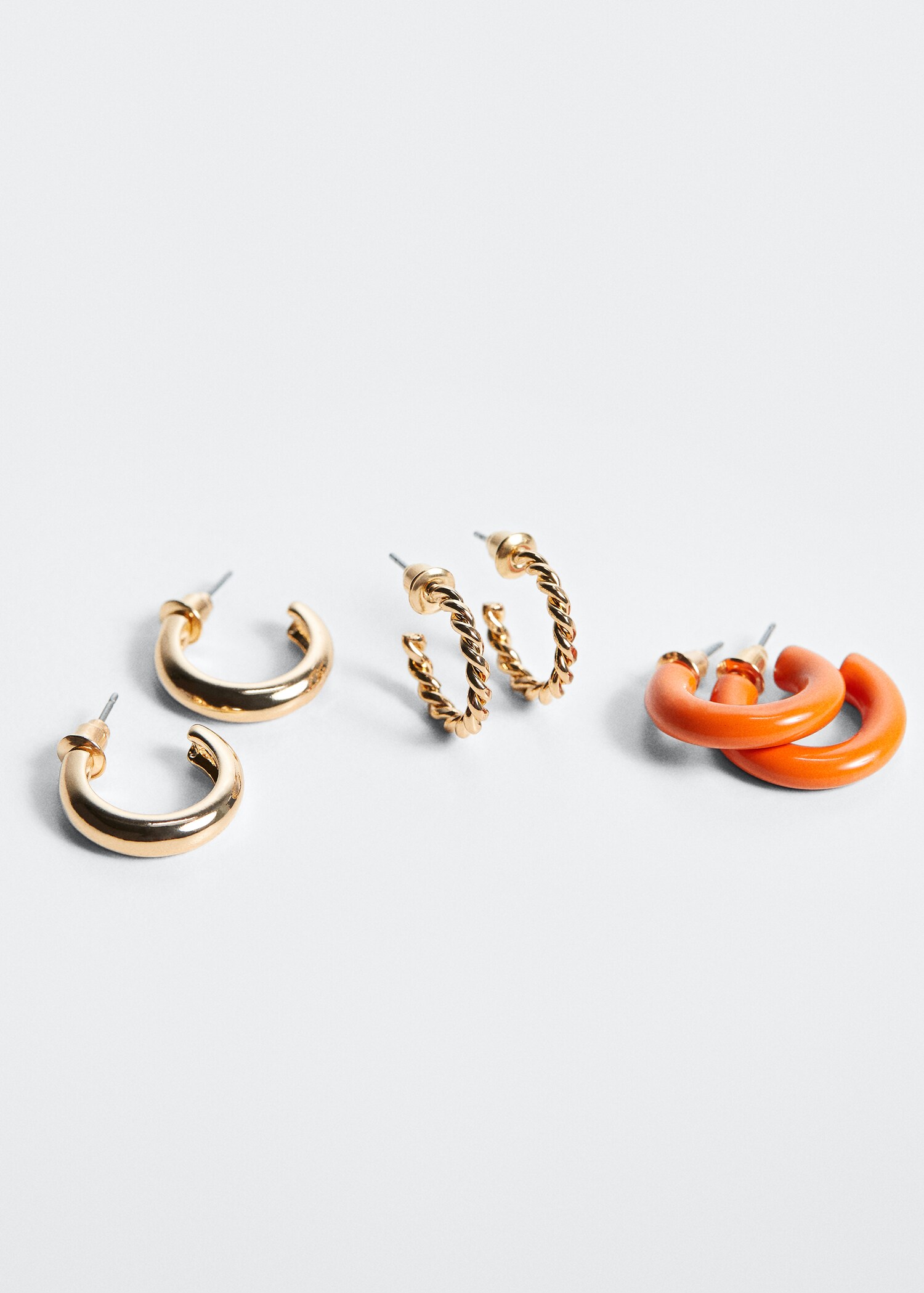 Pack 3 pendientes aros - Plano medio