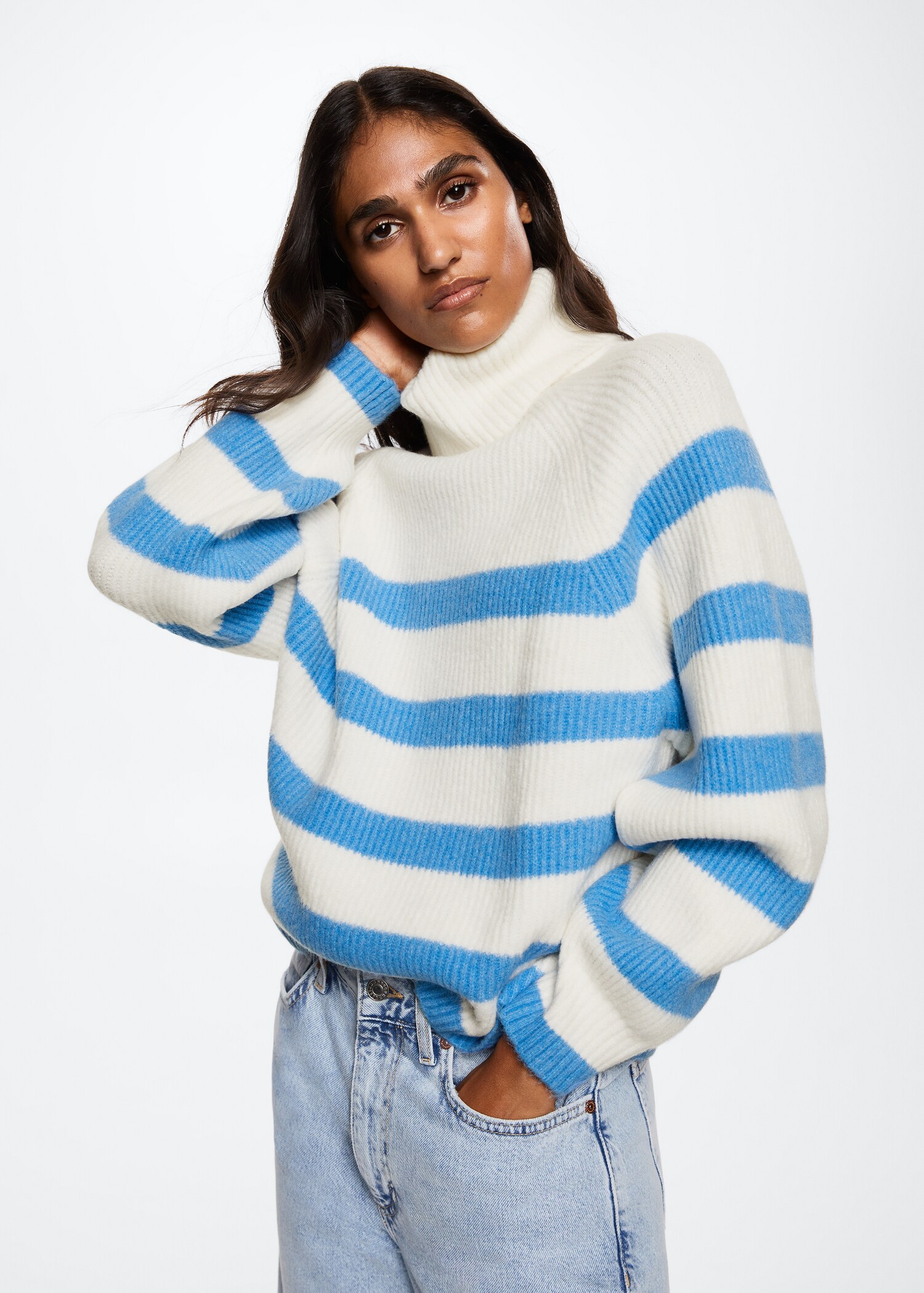 Striped turtleneck sweater - Medium plane