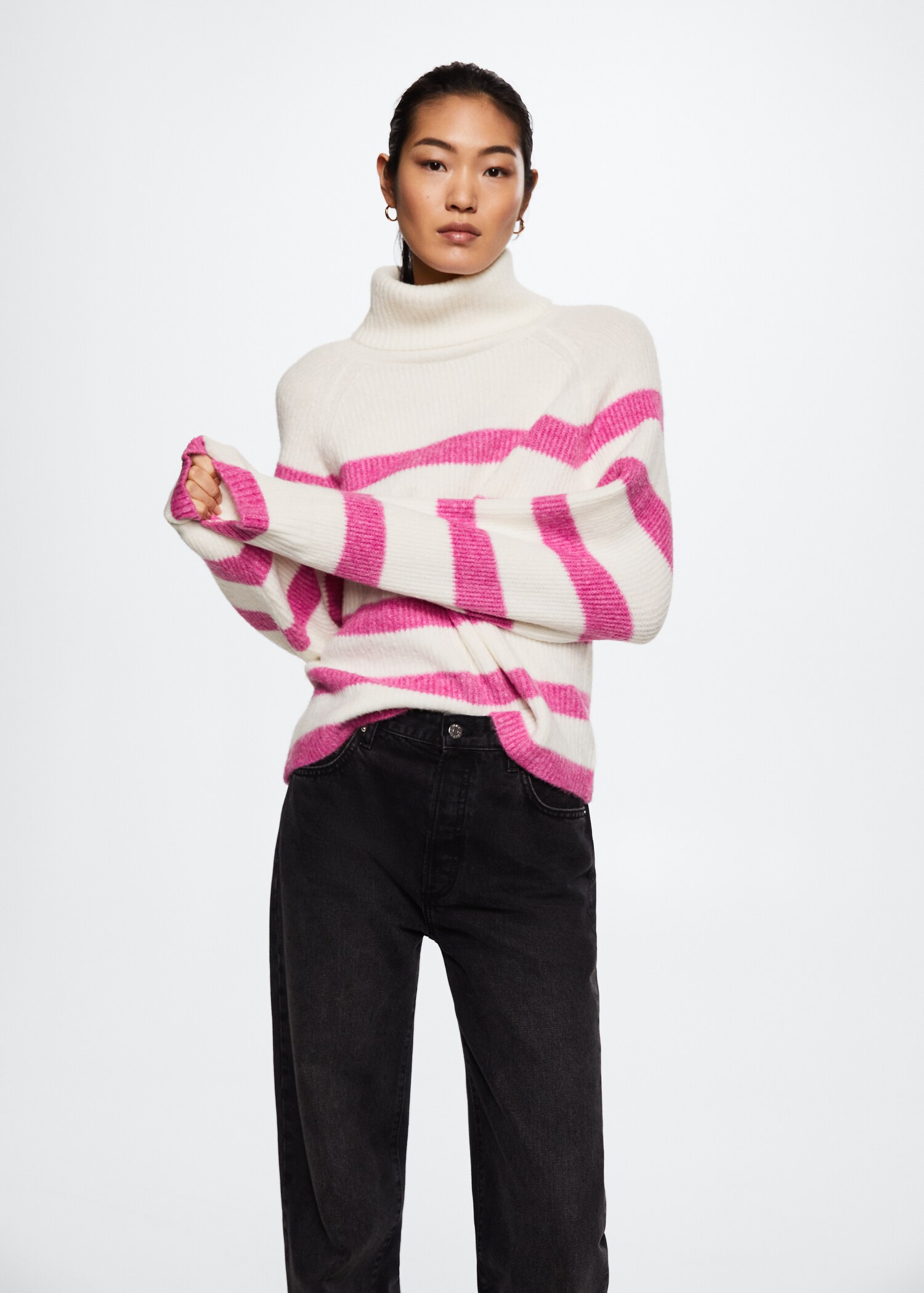 Striped turtleneck sweater - Medium plane