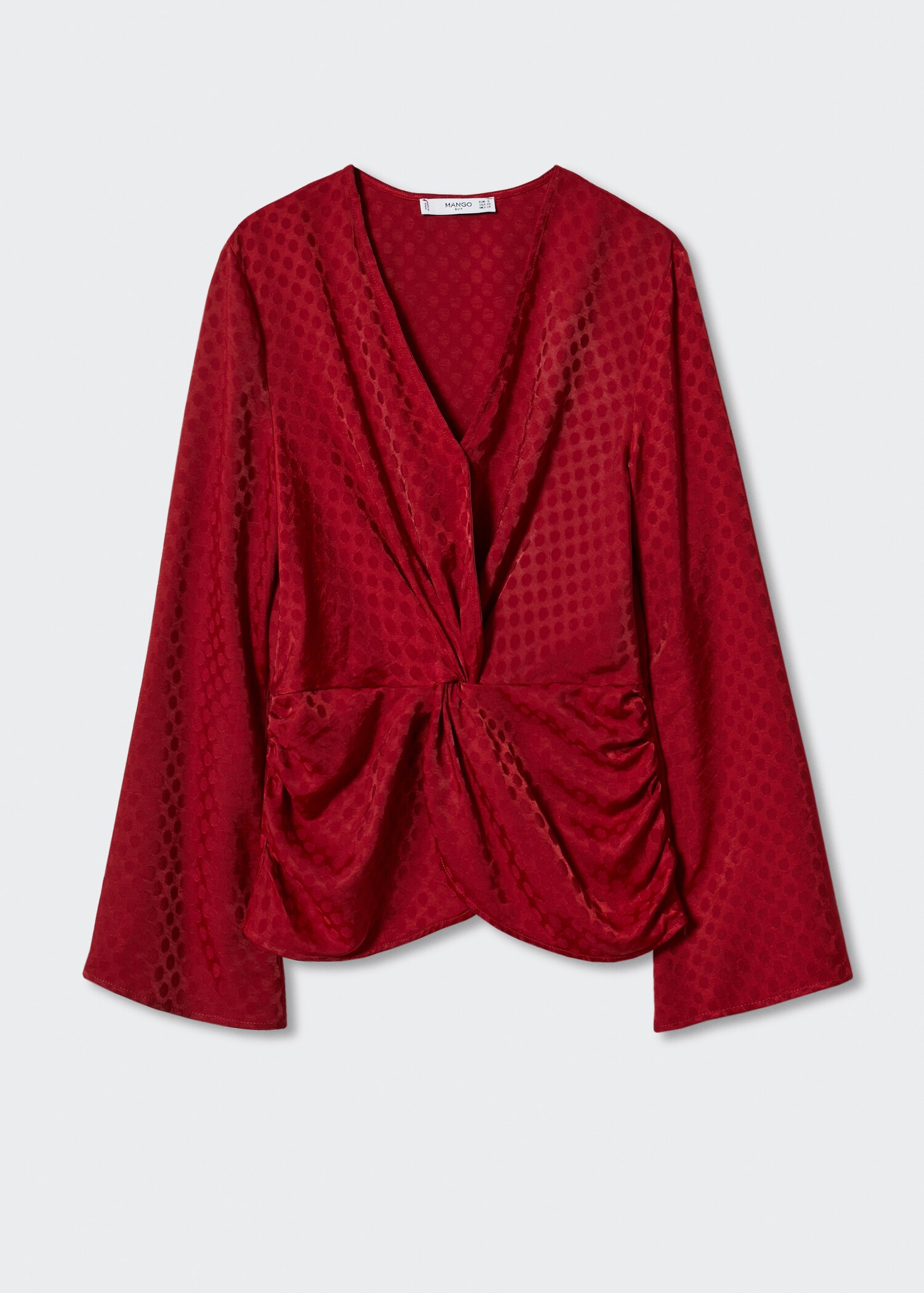 Satinierte Bluse mit Knoten - Artikel ohne Model
