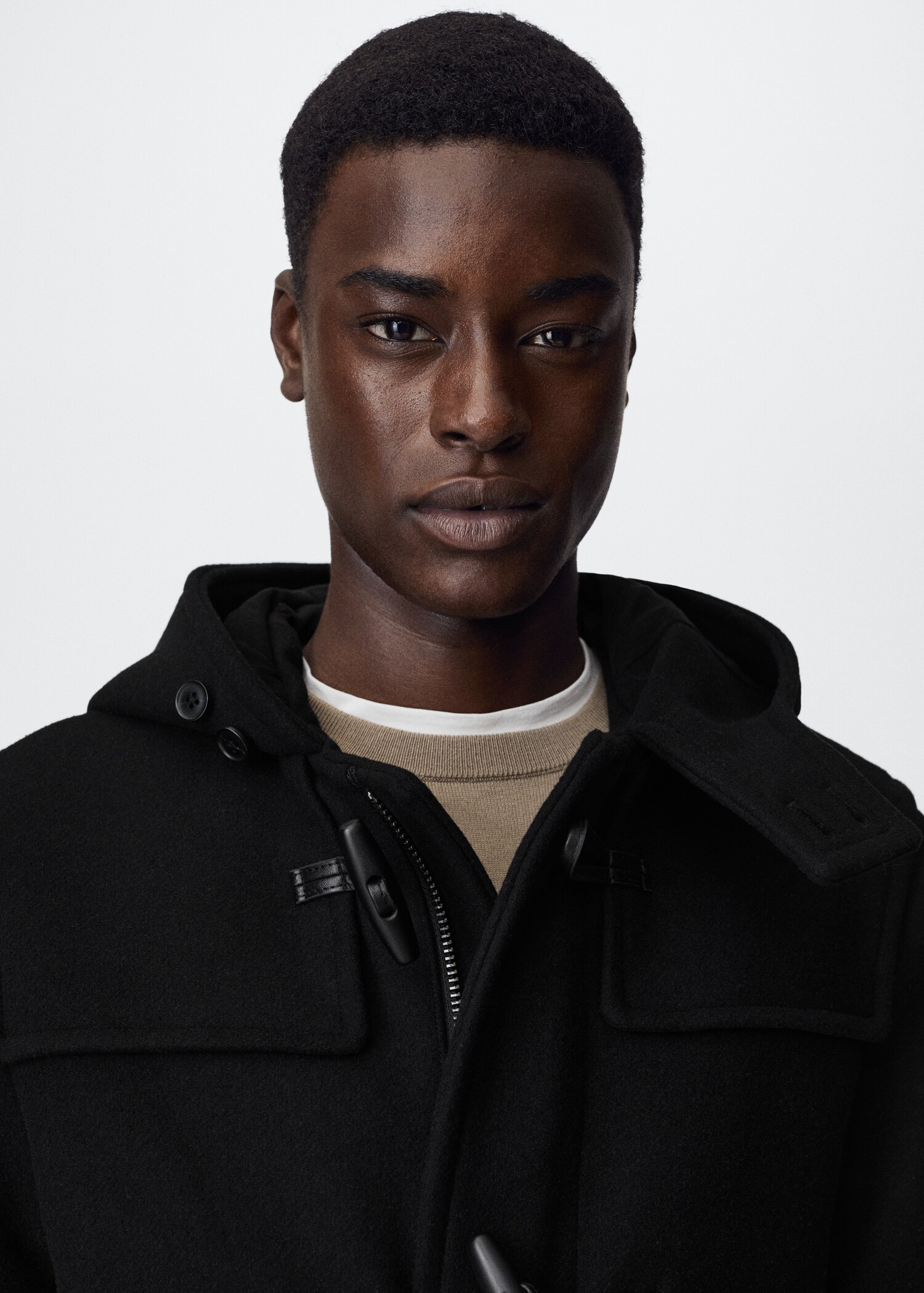 Recycled wool coat with hood - Details of the article 1