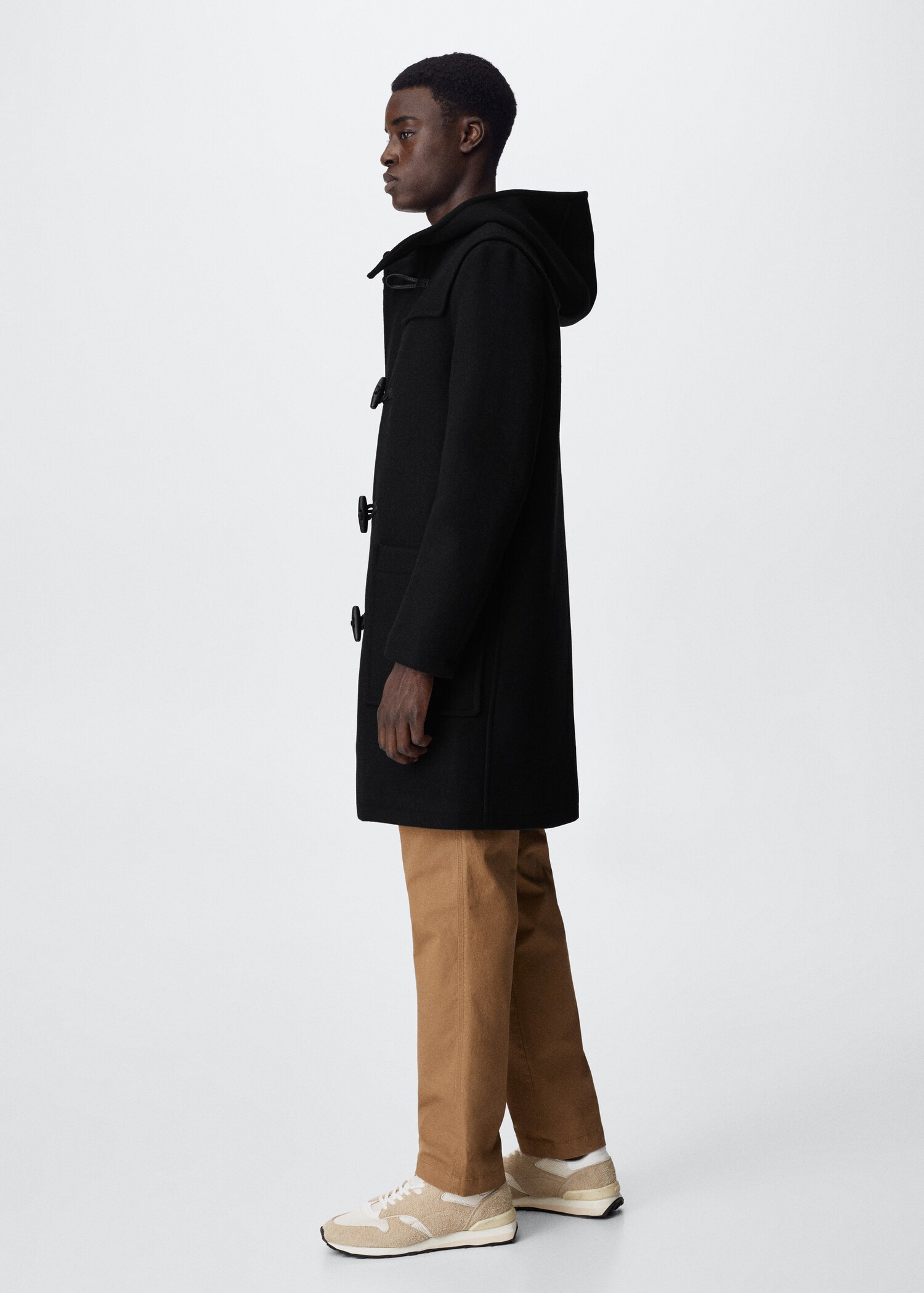 Recycled wool coat with hood - Details of the article 2
