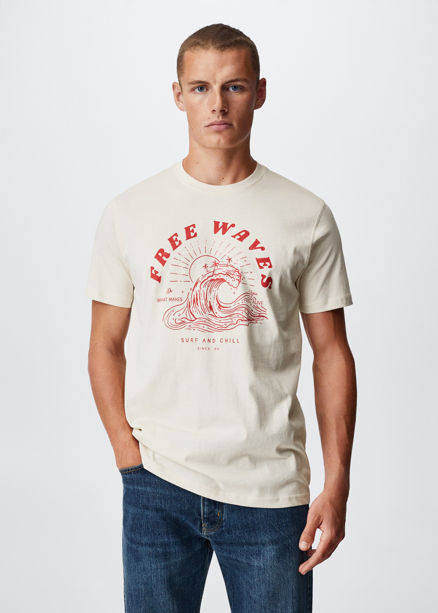 Camiseta estampada algodón - Plano medio