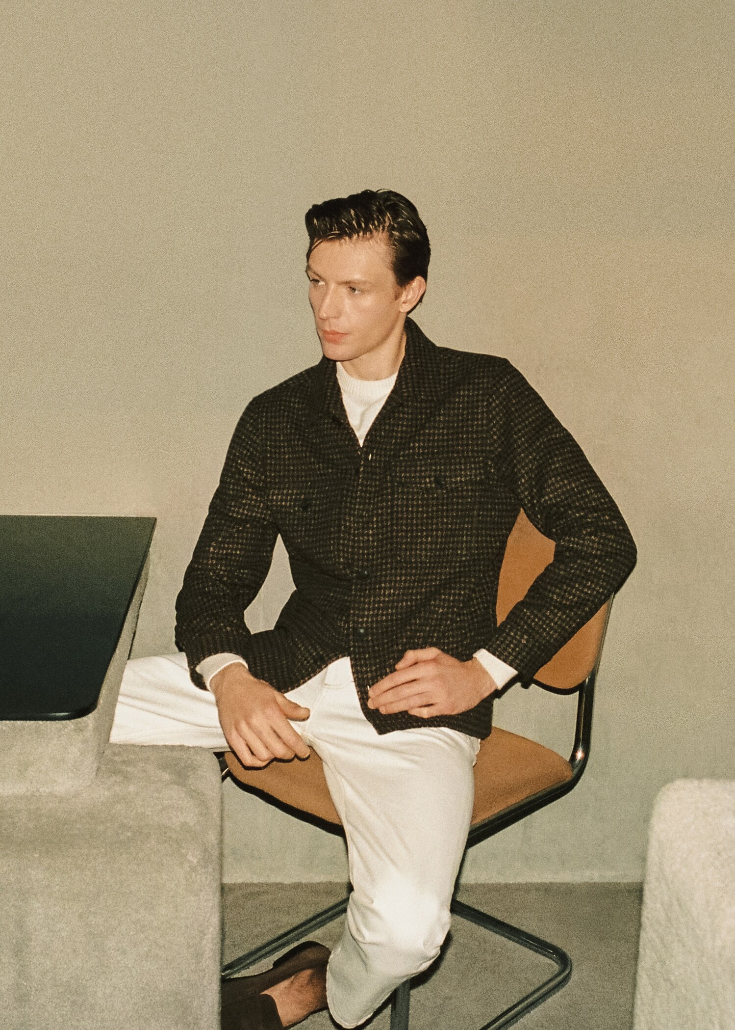 Houndstooth wool overshirt - Details of the article 5