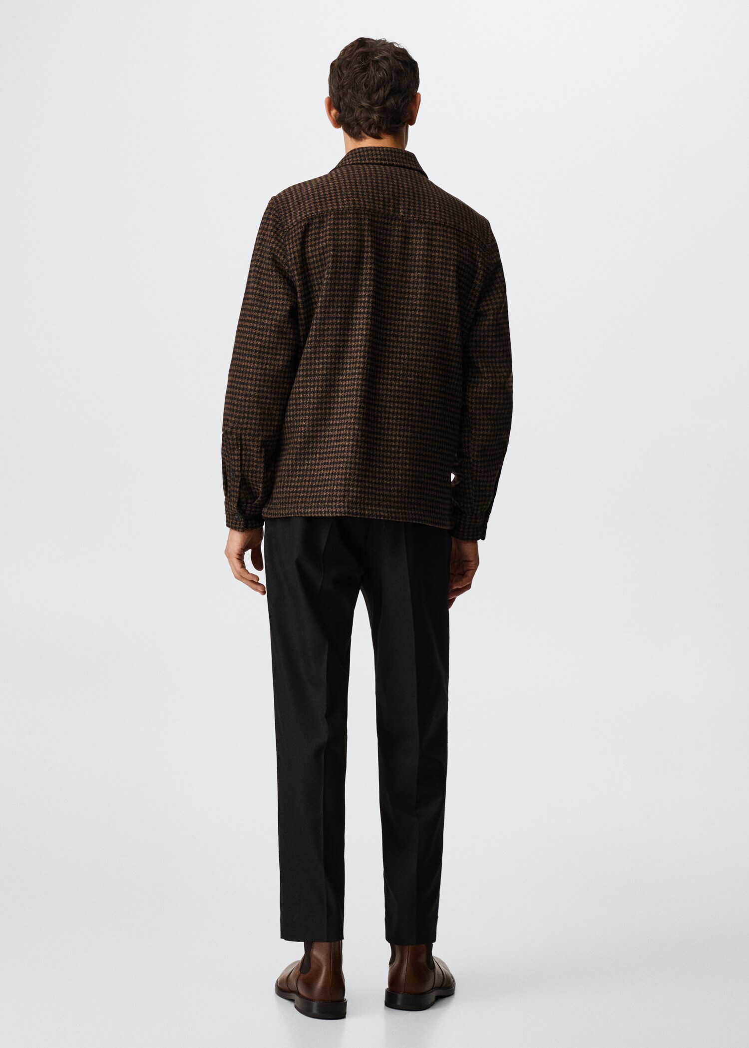 Houndstooth wool overshirt - Reverse of the article