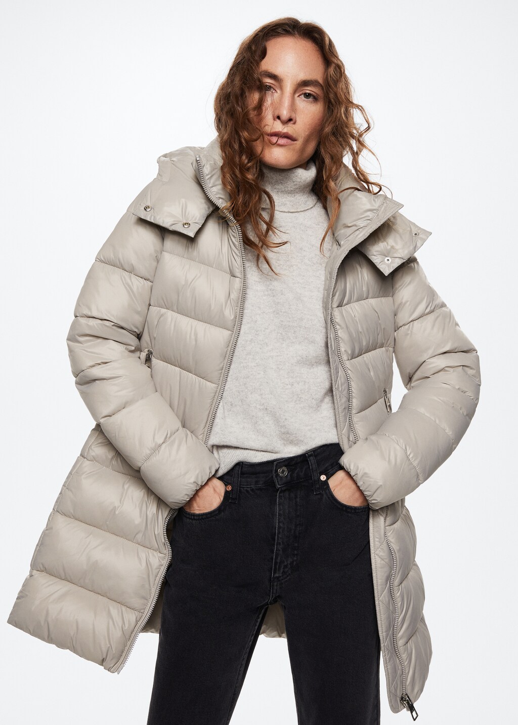 Hood quilted coat - Woman | MANGO Moldova