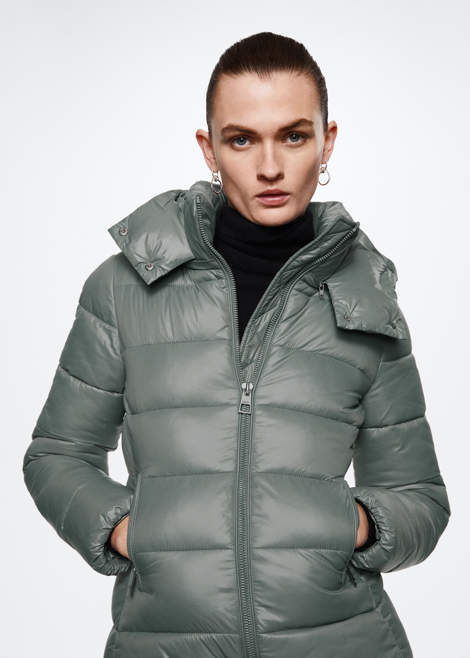 Hood quilted coat - Details of the article 6