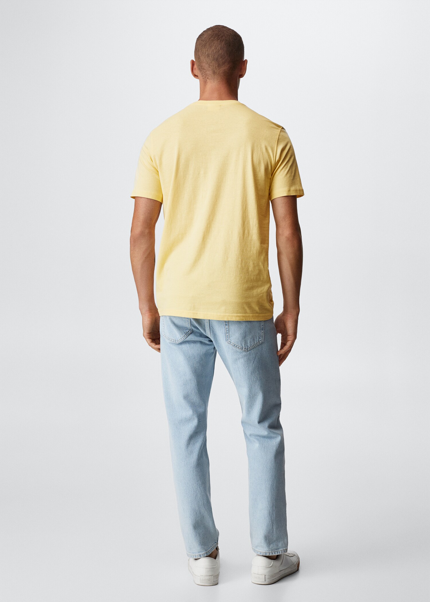 Pocket printed cotton t-shirt - Reverse of the article