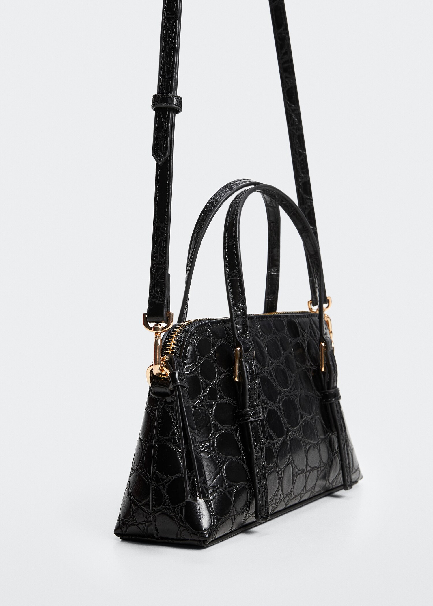 Croc-effect shoulder bag - Medium plane