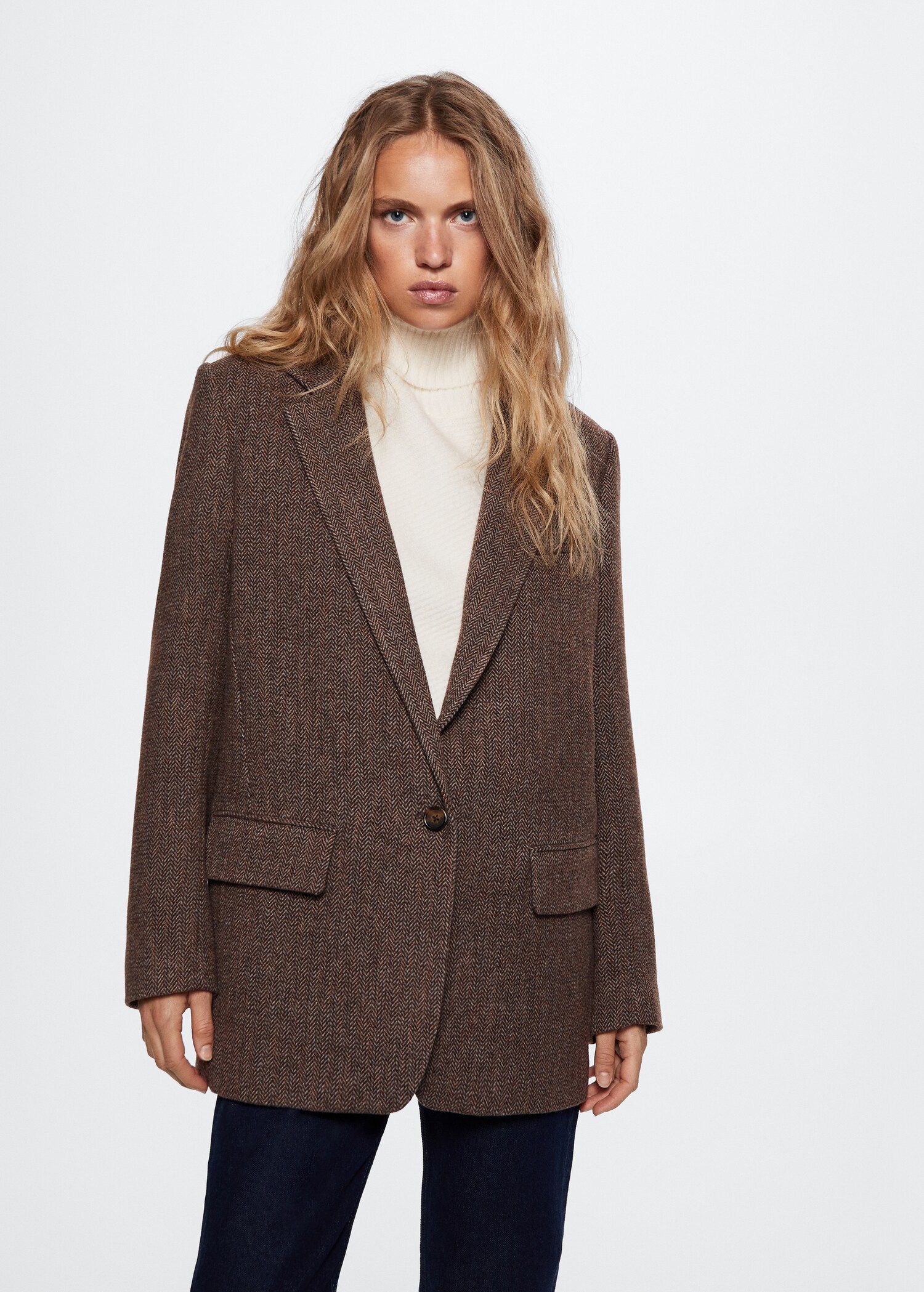 Herringbone suit blazer - Medium plane