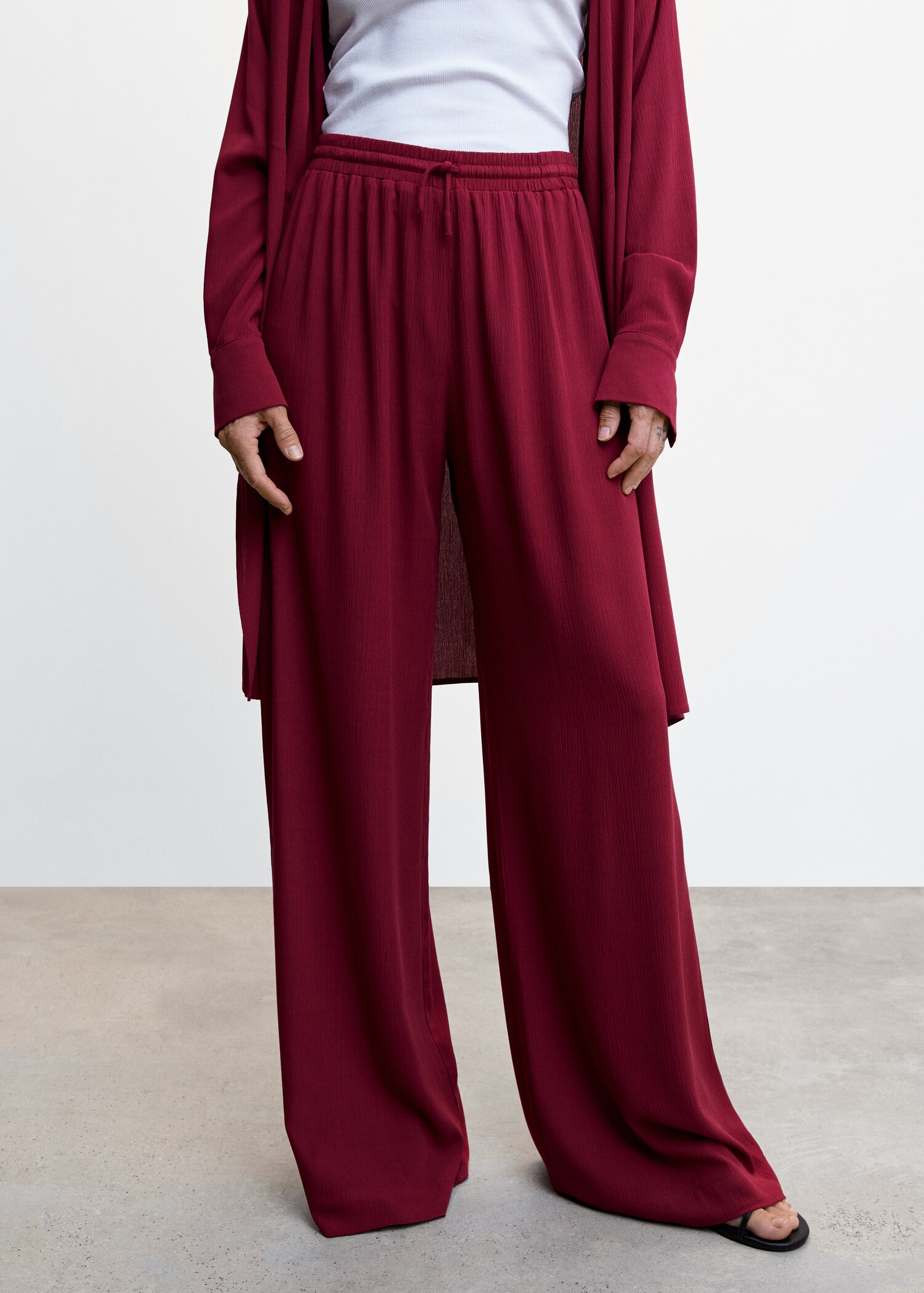Elastic waist flowy trousers - Medium plane