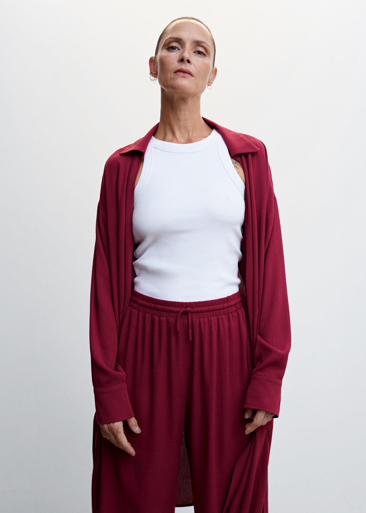 Elastic waist flowy trousers - Details of the article 1