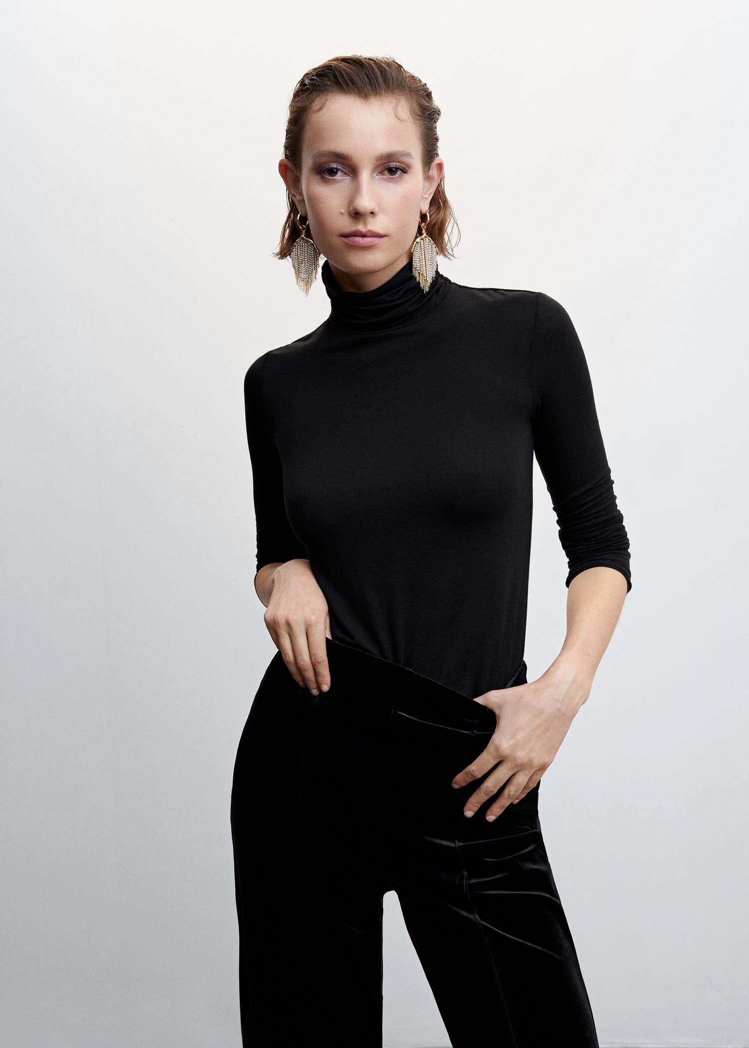 Velvet palazzo trousers - Medium plane