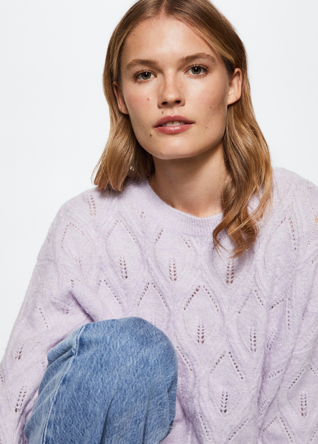 Mango open knit sweater hotsell