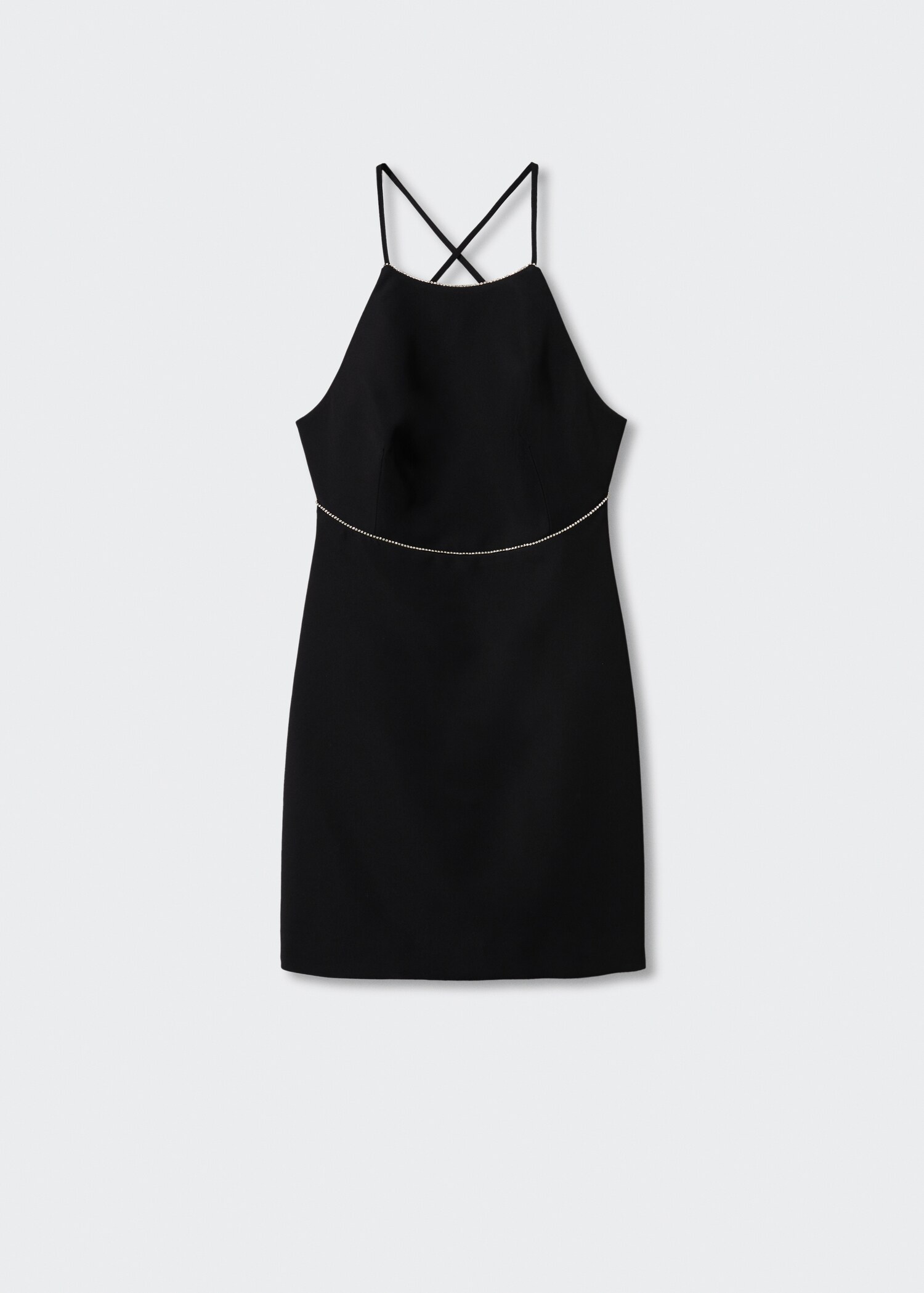 Satin dress with rhinestone body - Article without model