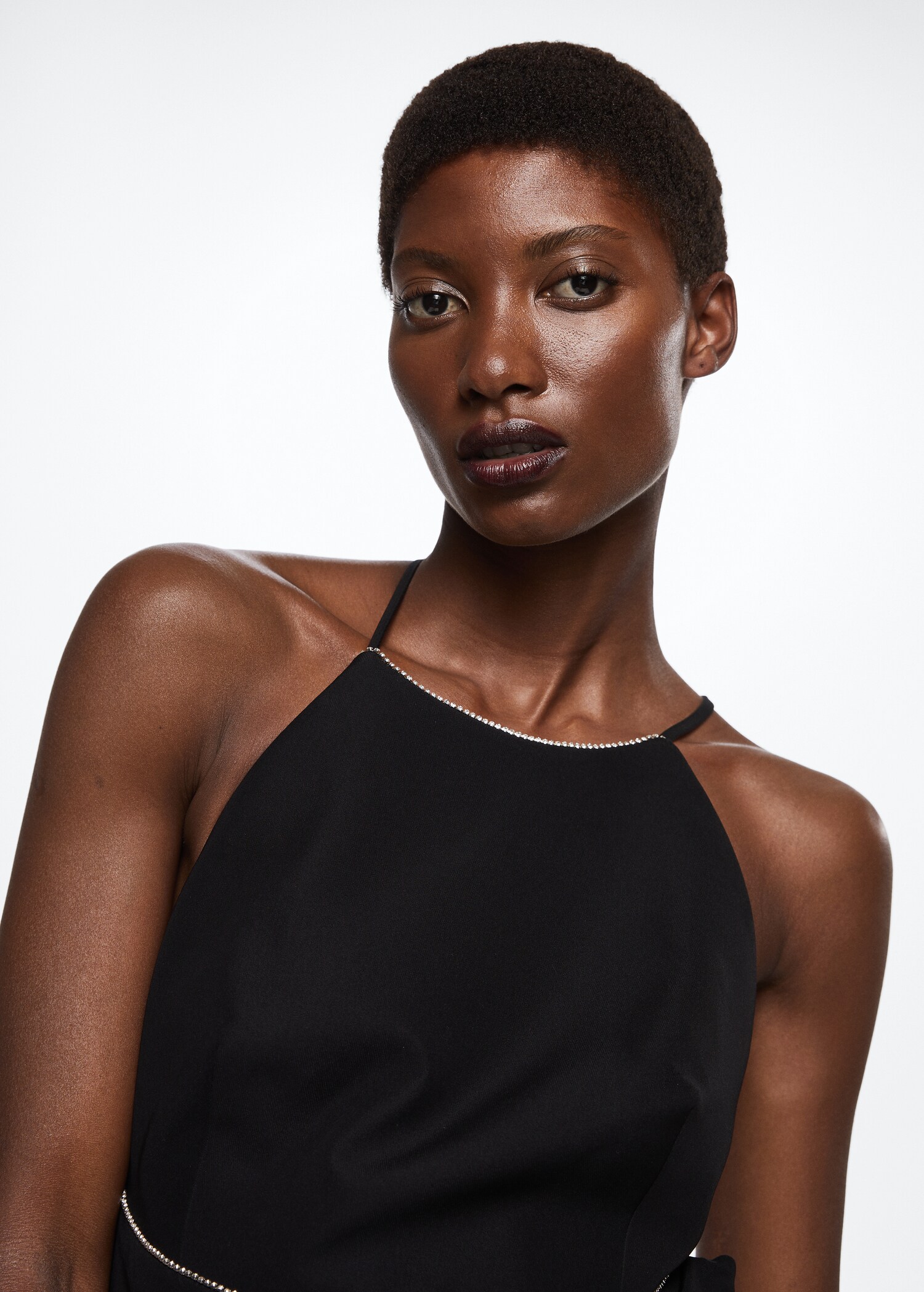 Satin dress with rhinestone body - Details of the article 1