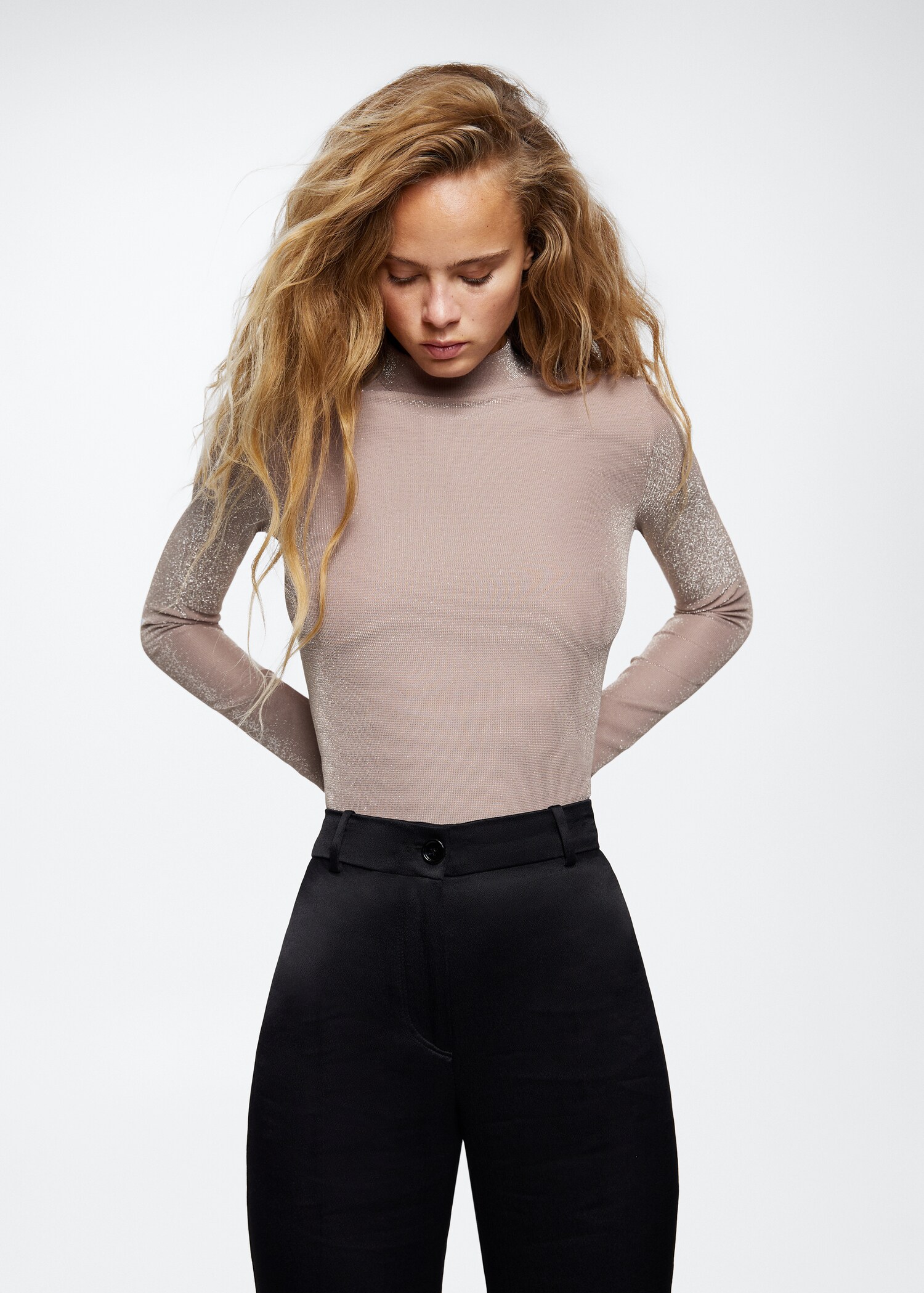Shiny turtleneck t-shirt - Medium plane