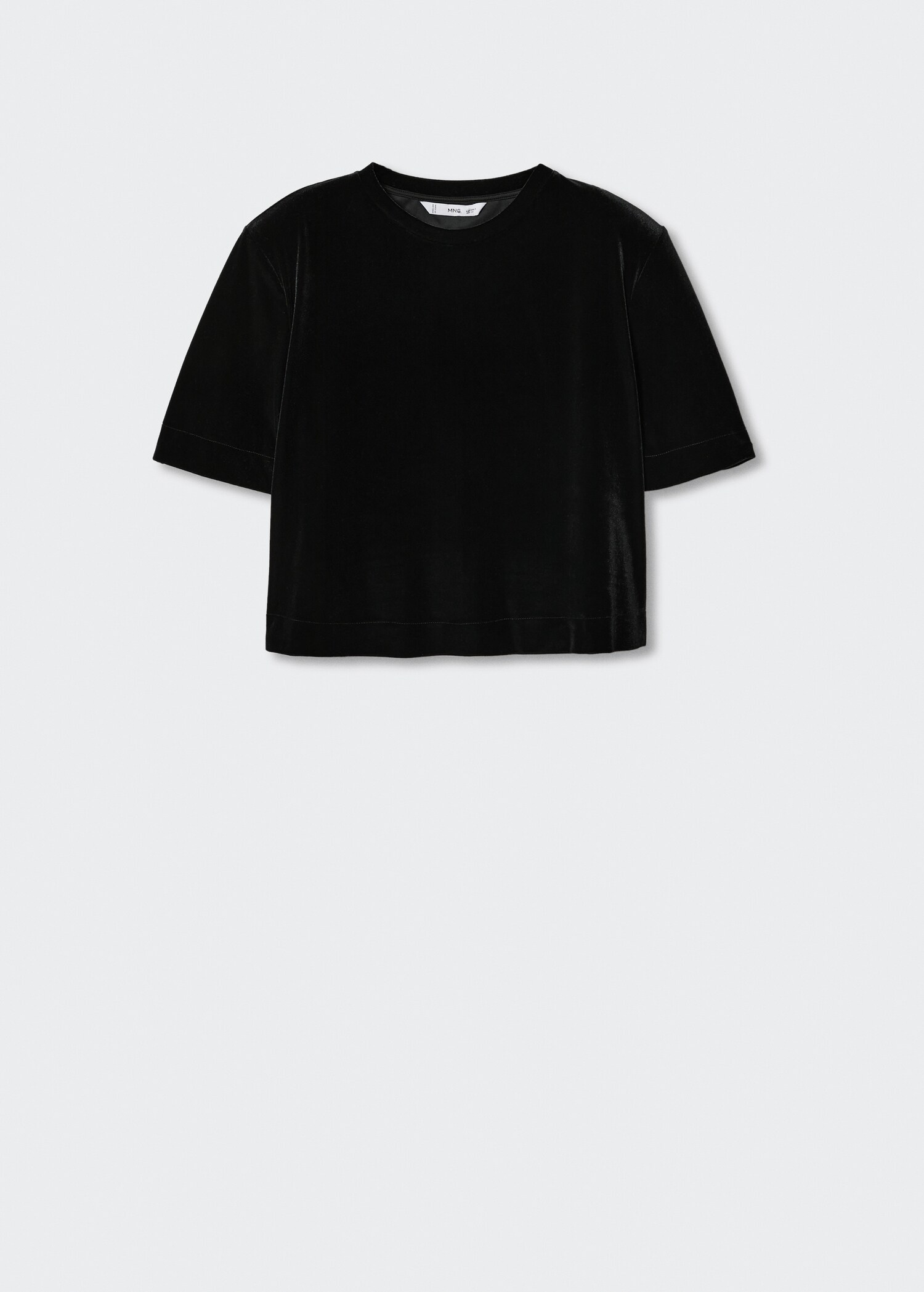 T-shirt with velvet shoulder pads  - Article without model