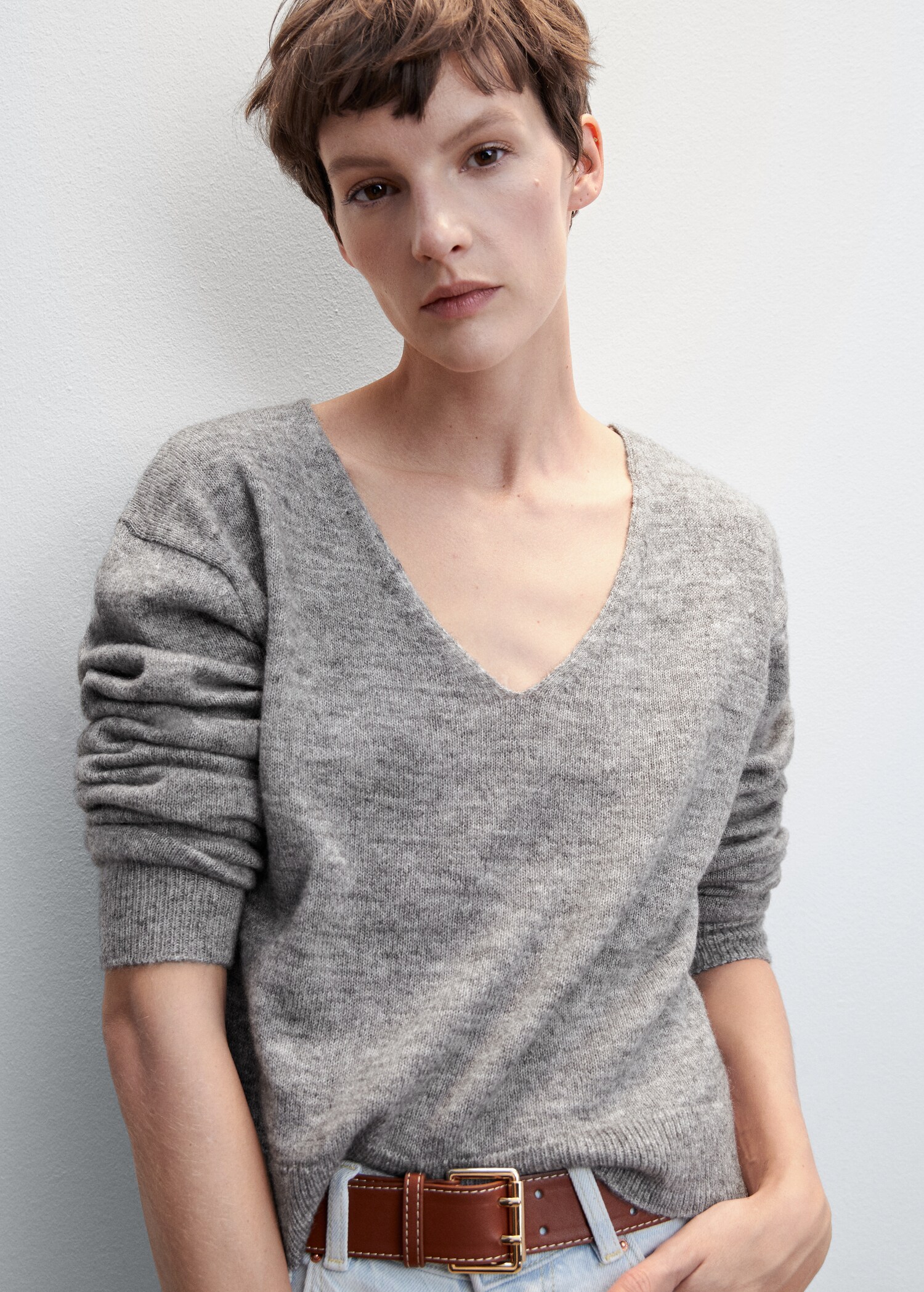 Pull-over maille col en V - Détail de l'article 1