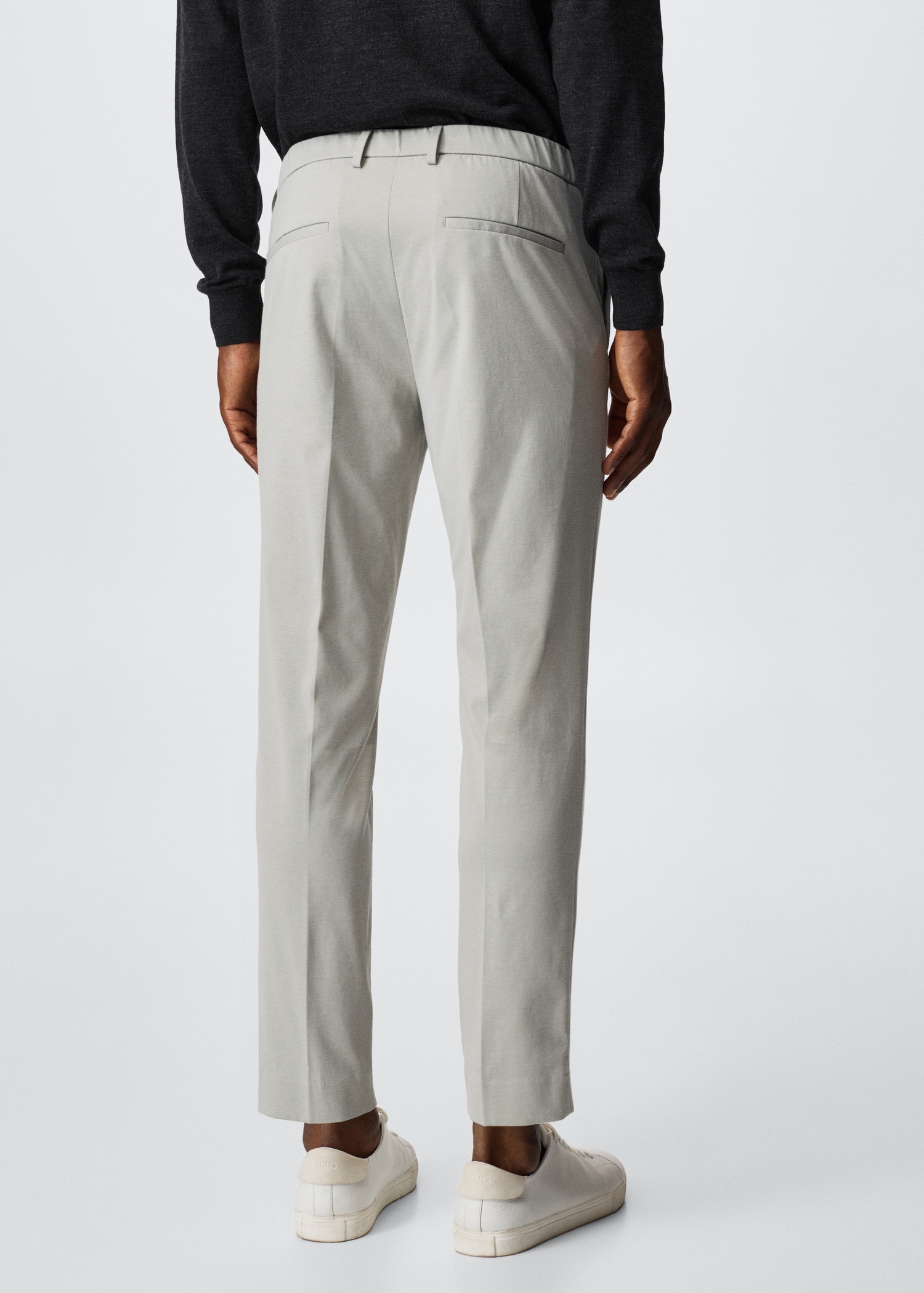 Slim-fit cotton suit trousers - Reverse of the article