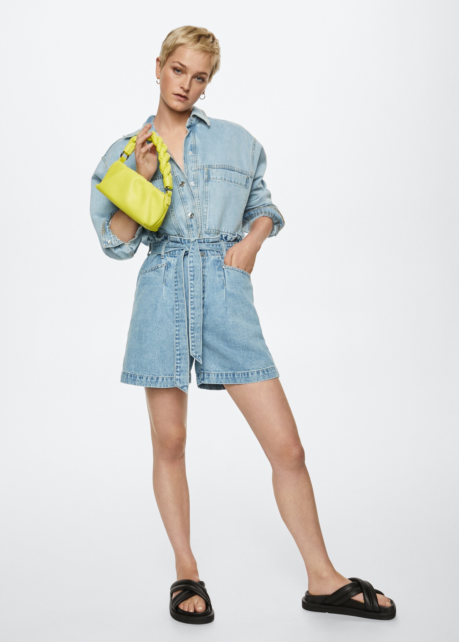 Paperbag denim shorts - Details of the article 6