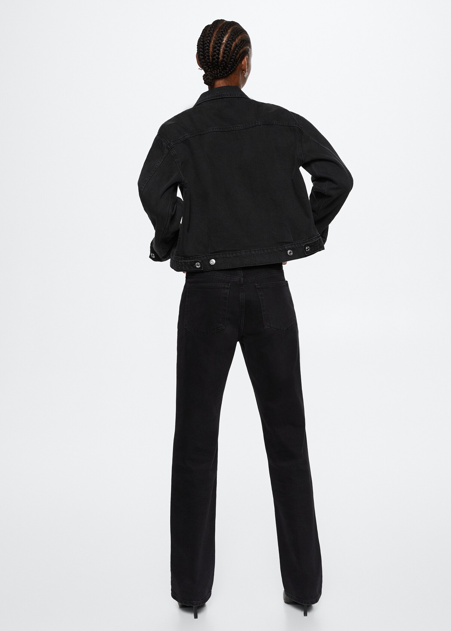 Pocketed denim jacket - Reverse of the article