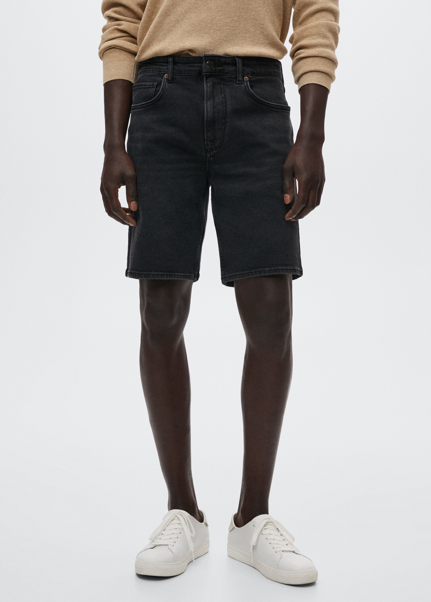Bermudas vaqueras regular fit - Plano medio