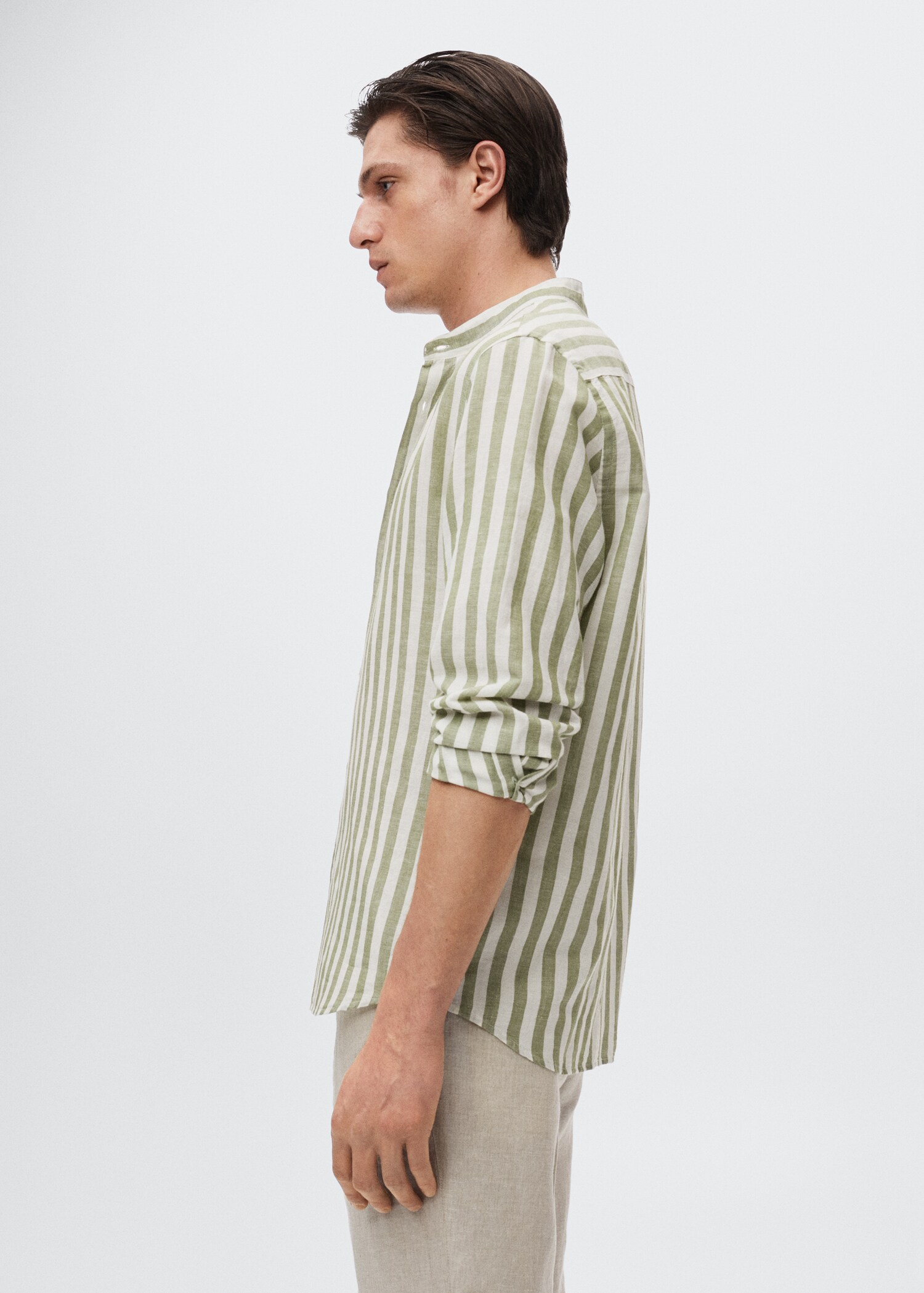 Regular-fit striped linen shirt - Details of the article 2
