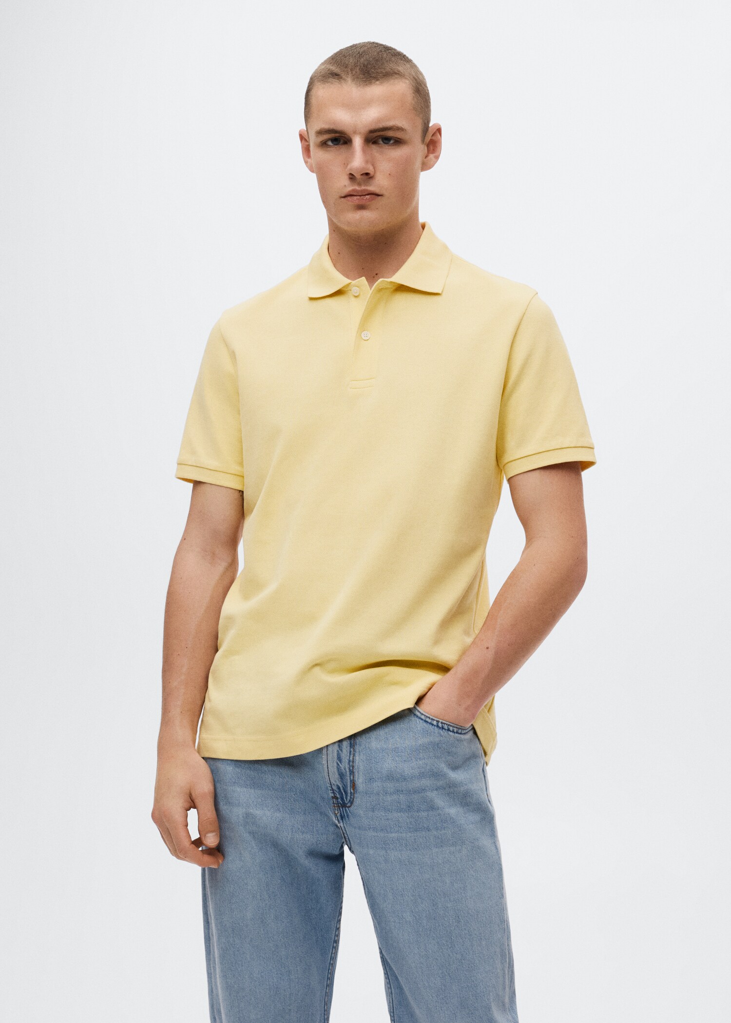 Cotton piqué polo shirt - Medium plane