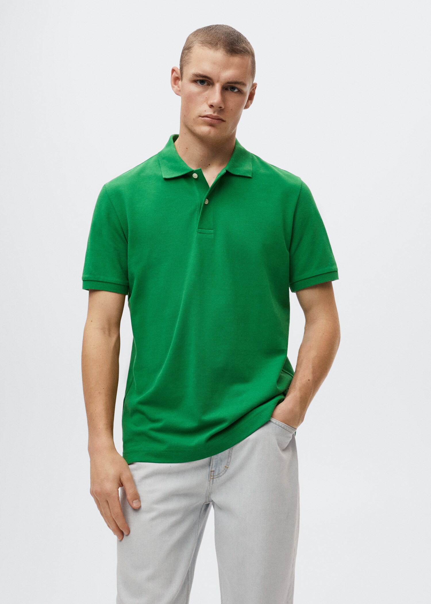 Cotton piqué polo shirt - Medium plane
