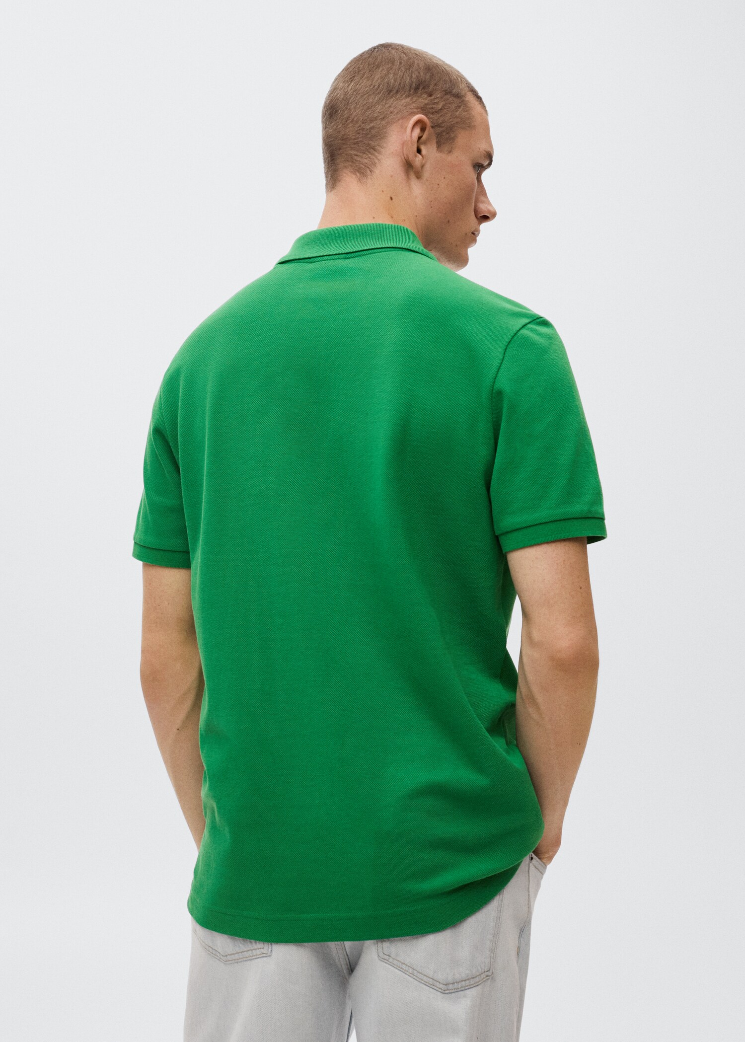 Cotton piqué polo shirt - Reverse of the article