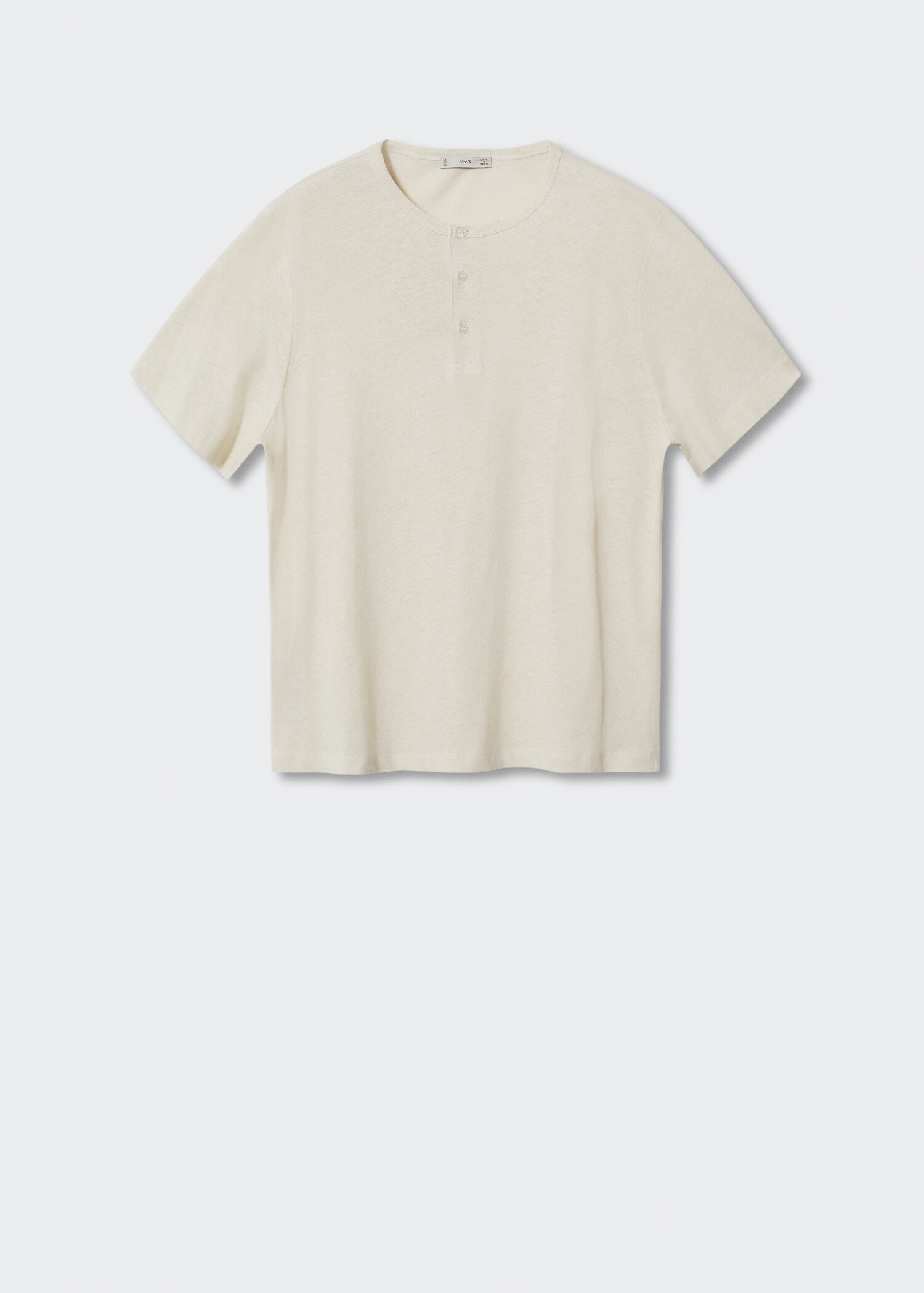 Henley linen-blend T-shirt - Article without model