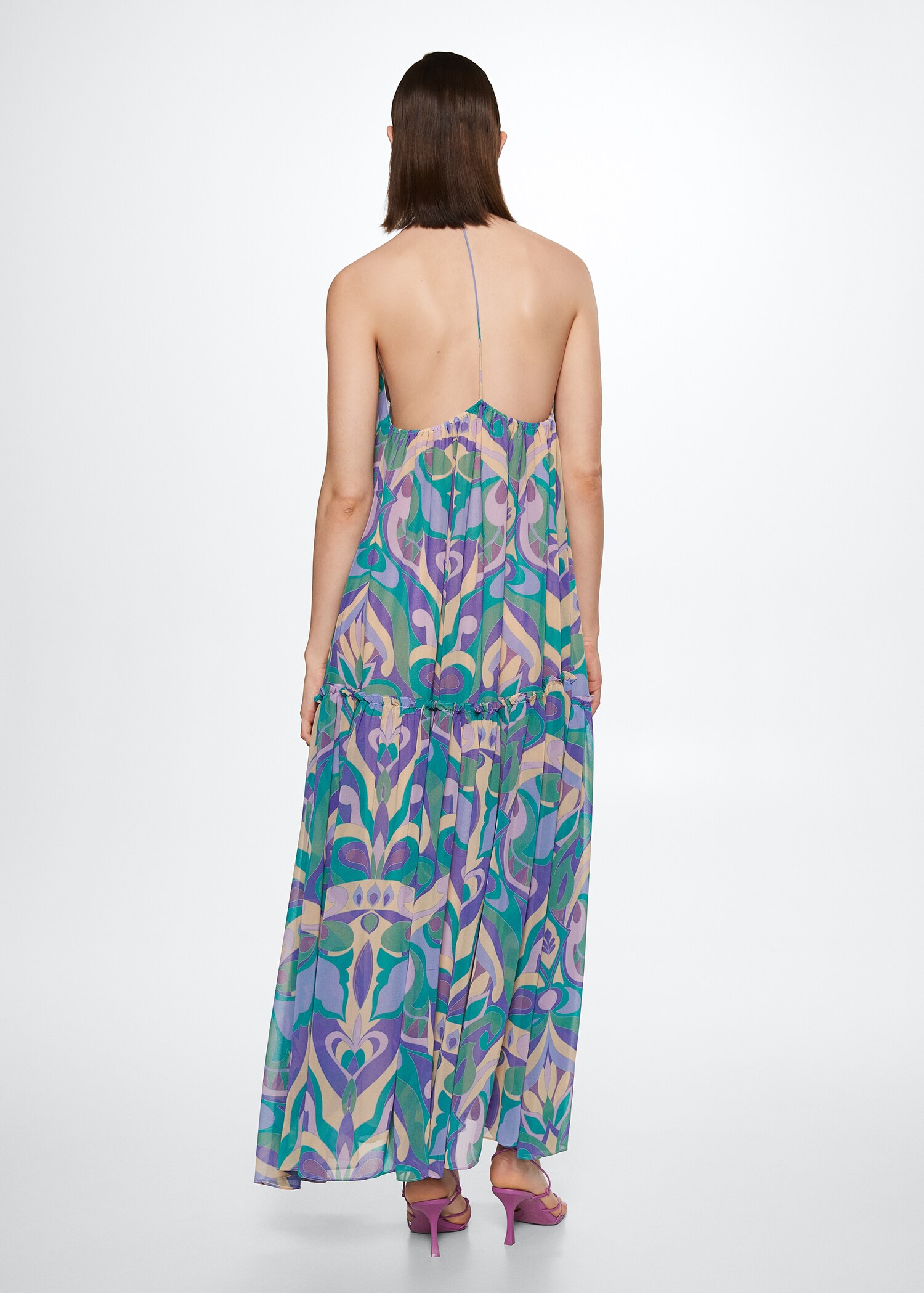 Open back printed dress - Reverse of the article