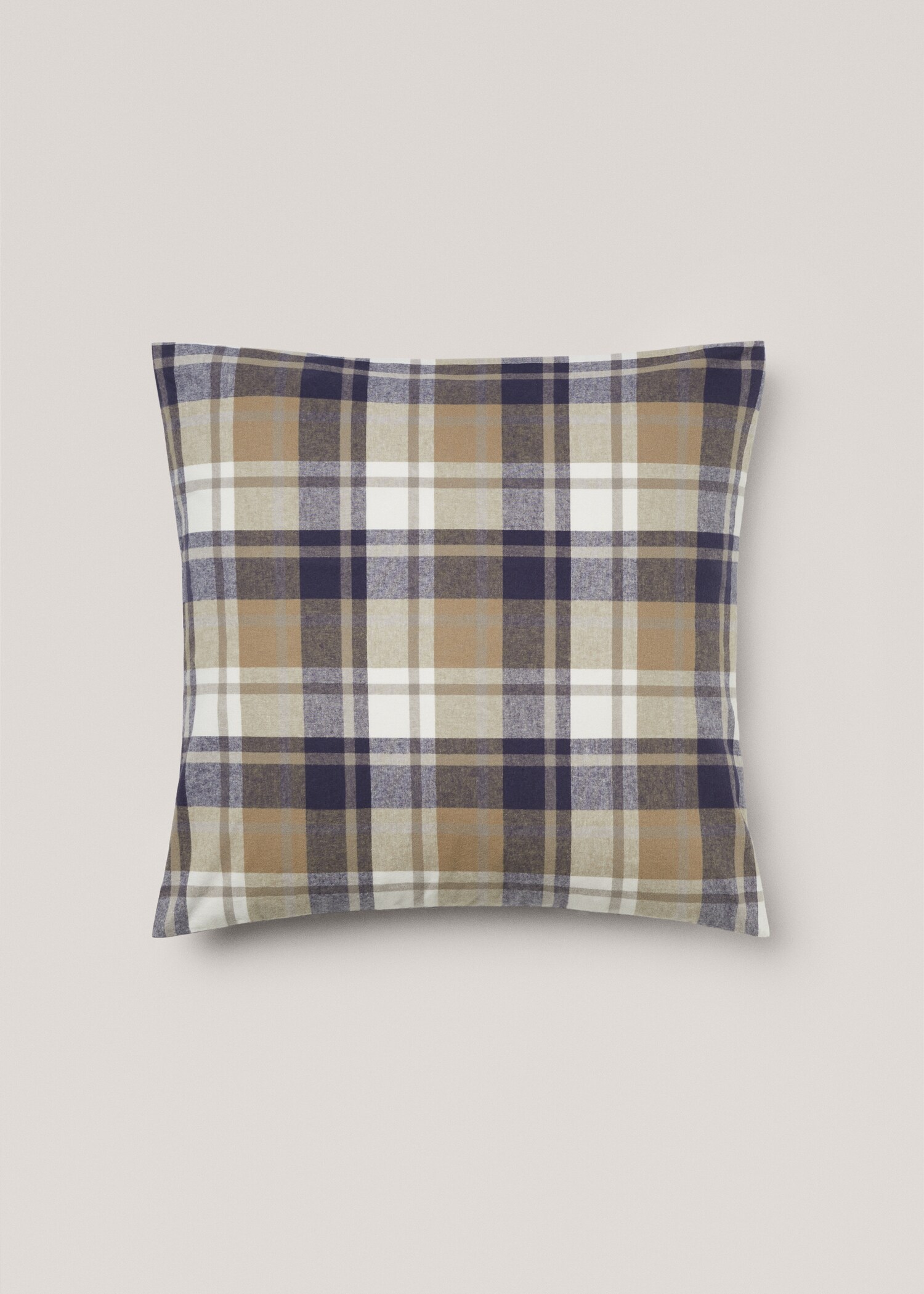 Funda de almohada franela cuadro tejido 60x60cm (Pack de dos) - Artículo sin modelo