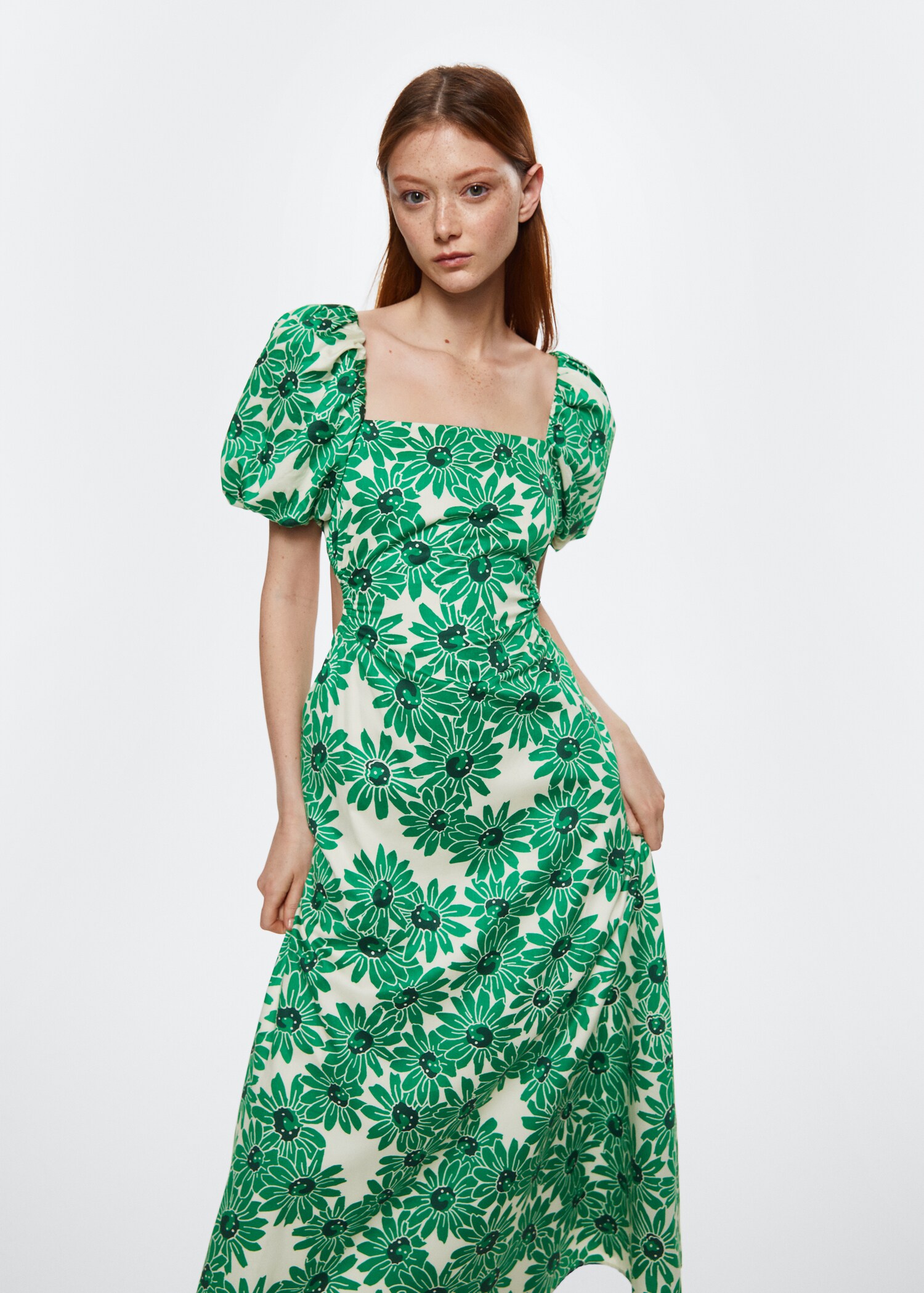 Vestido algodón flores - Plano medio