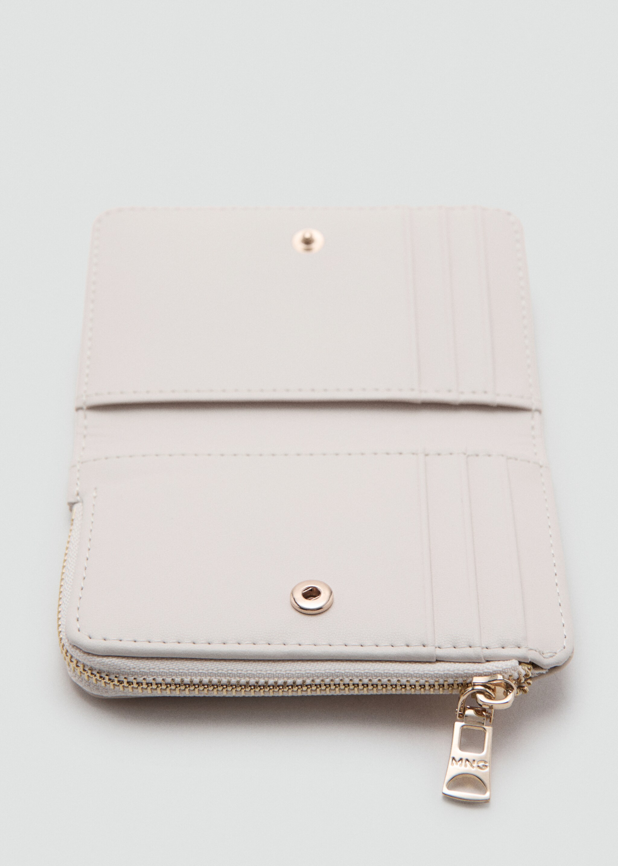 Small wallet with Saffiano effect - Details of the article 1, Ice Grey. Ref: 37021388-00.