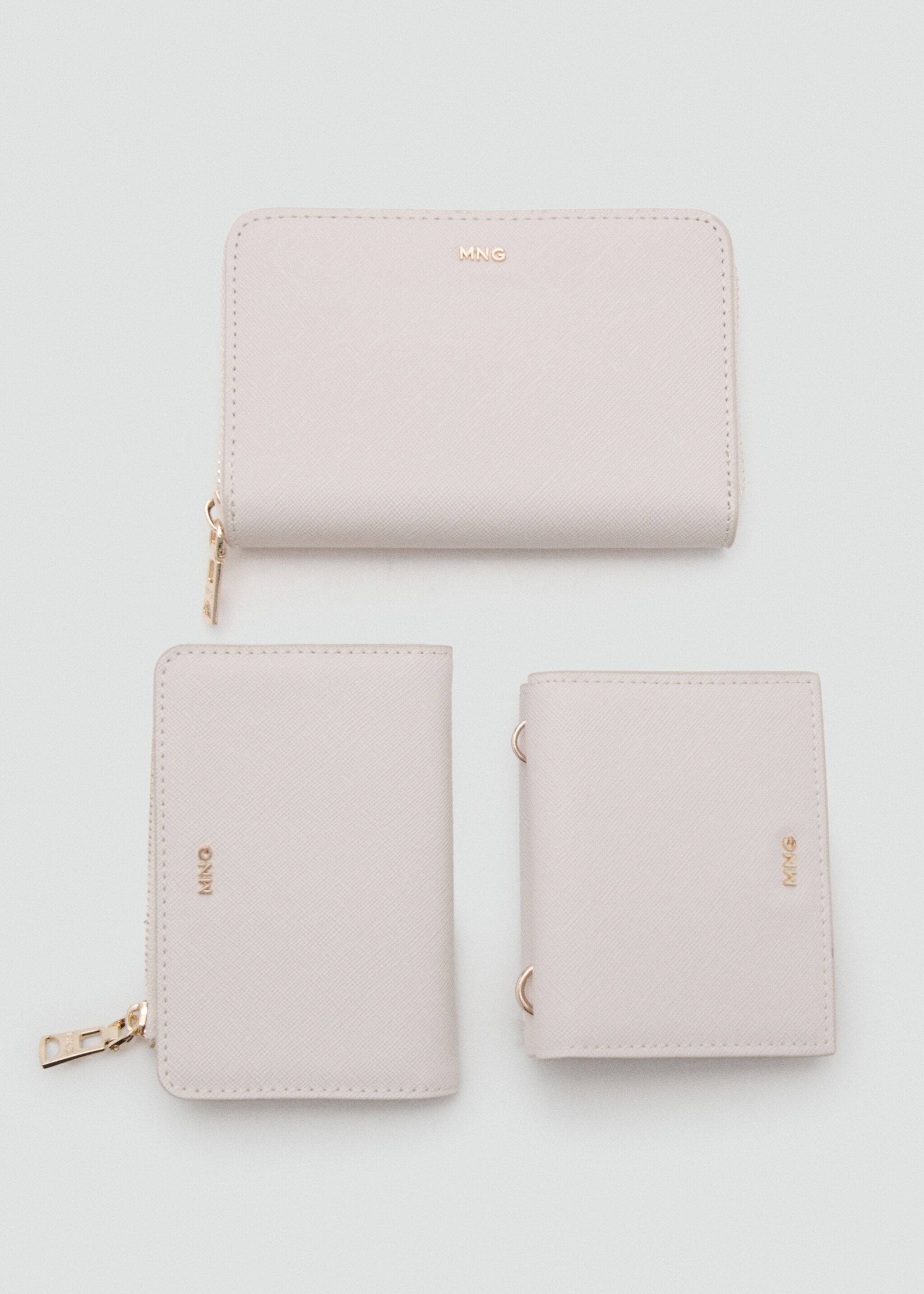 Small wallet with Saffiano effect - Details of the article 2, Ice Grey. Ref: 37021388-00.