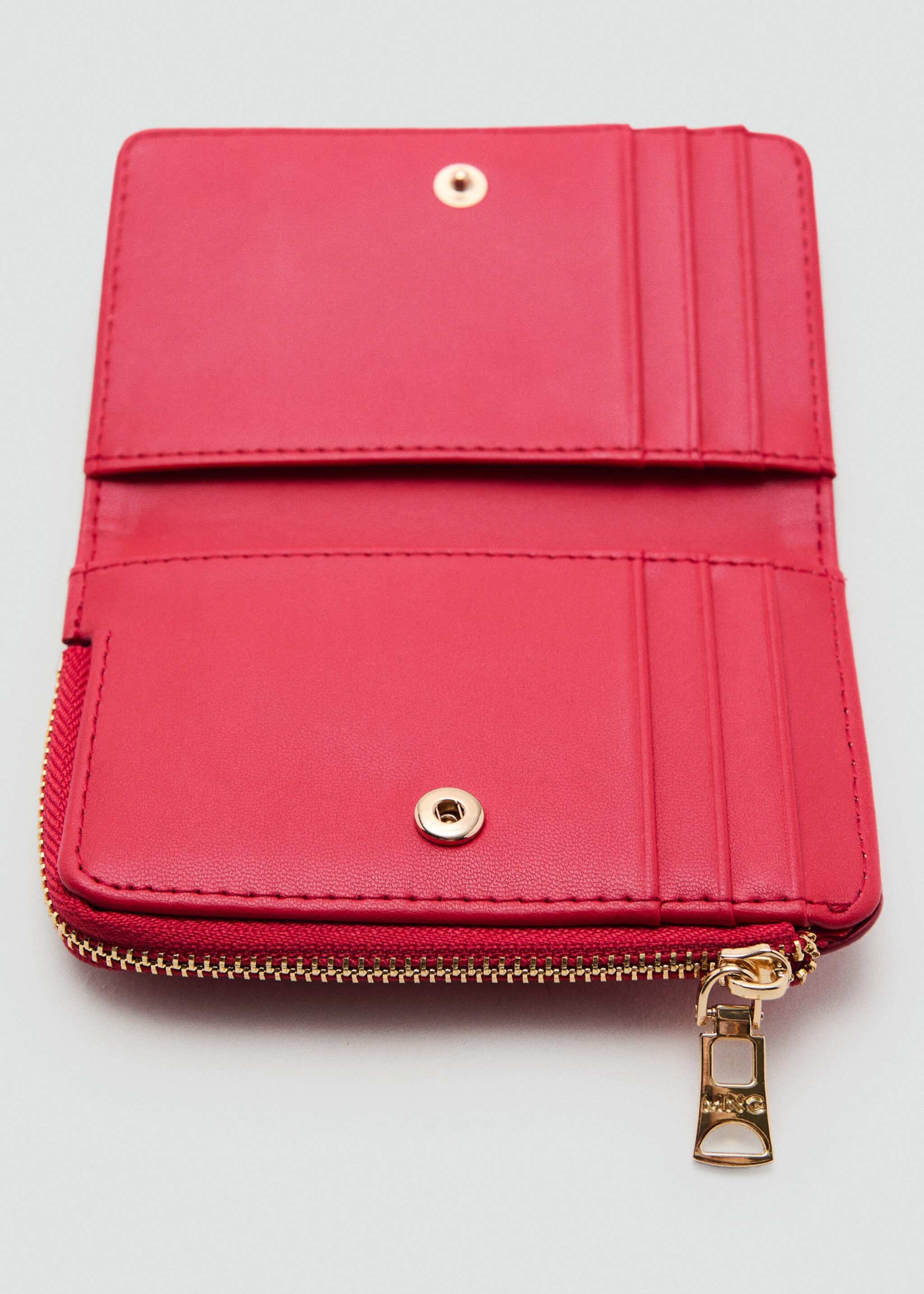 Small wallet with Saffiano effect - Details of the article 1, Red. Ref: 37021388-00.