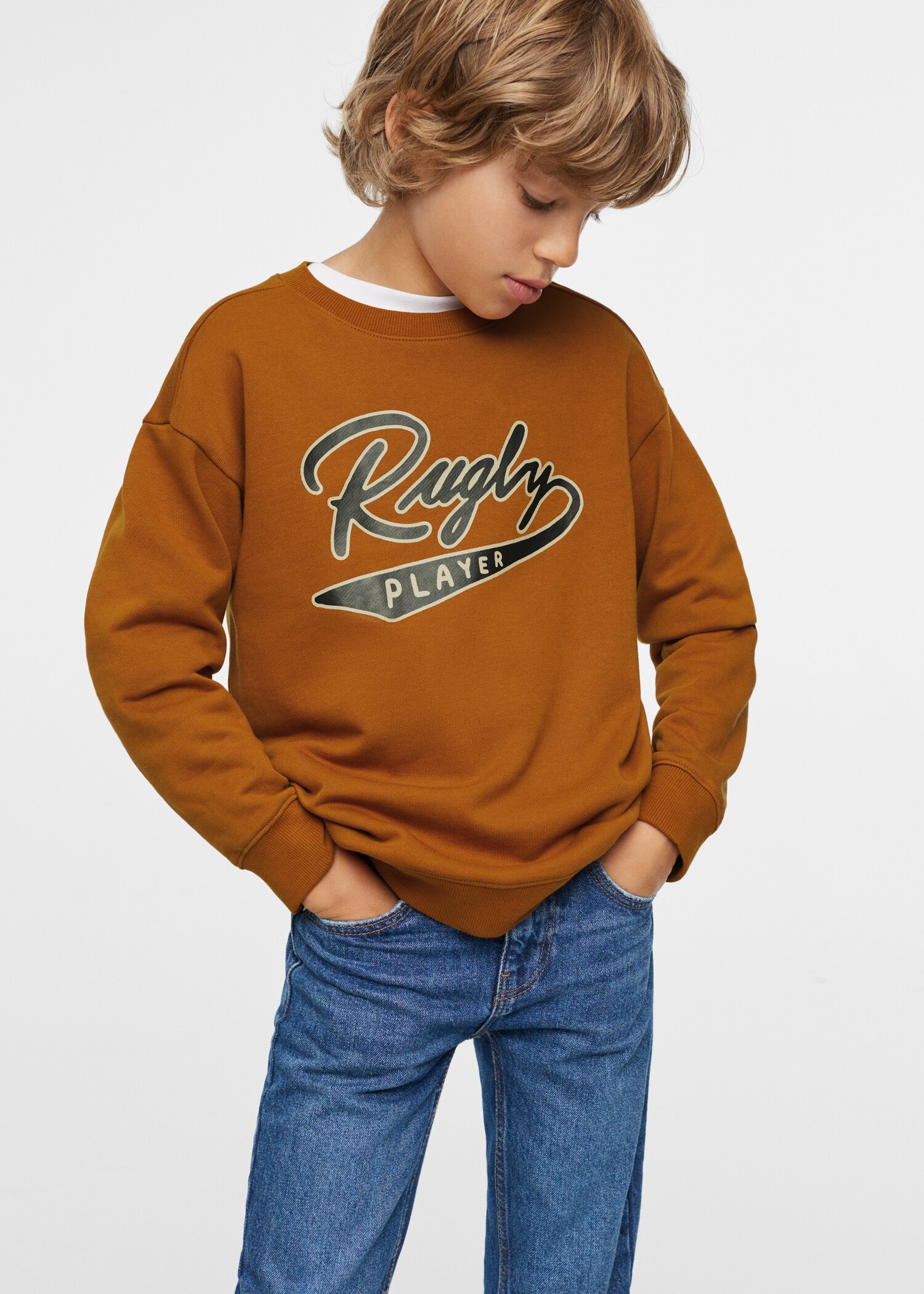 Cotton-blend printed sweatshirt - Medium plane