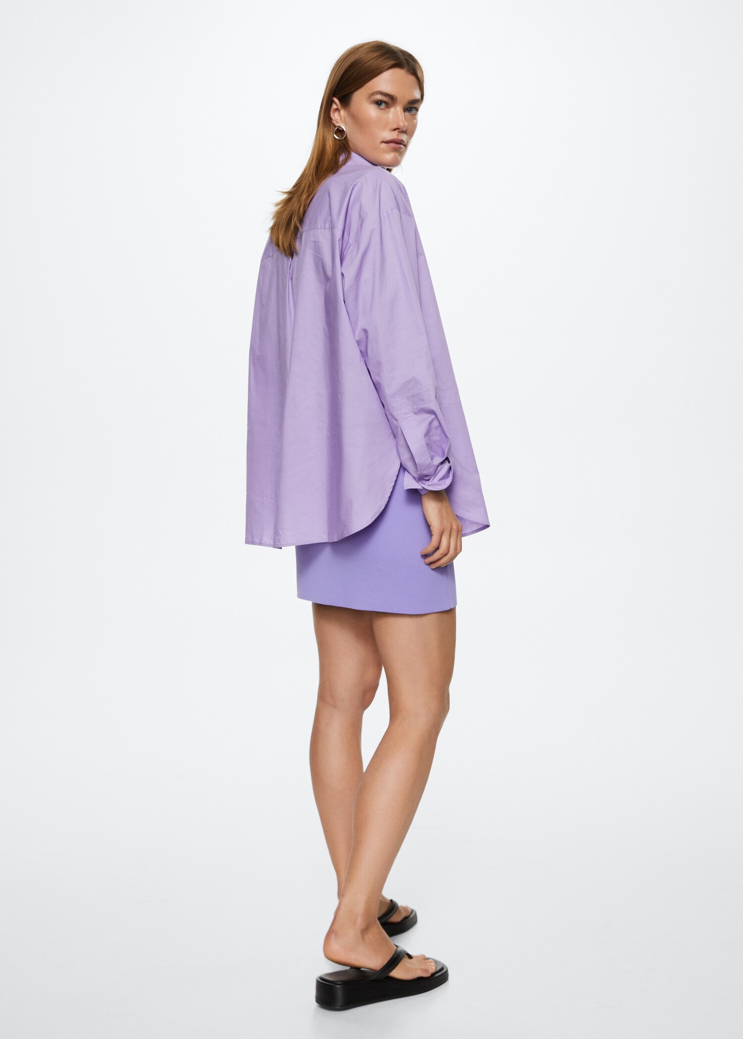 Oversize cotton shirt - Reverse of the article
