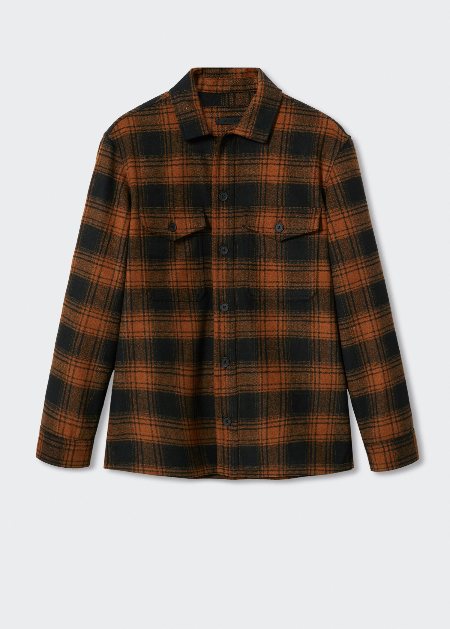 Check wool-blend overshirt - Article without model
