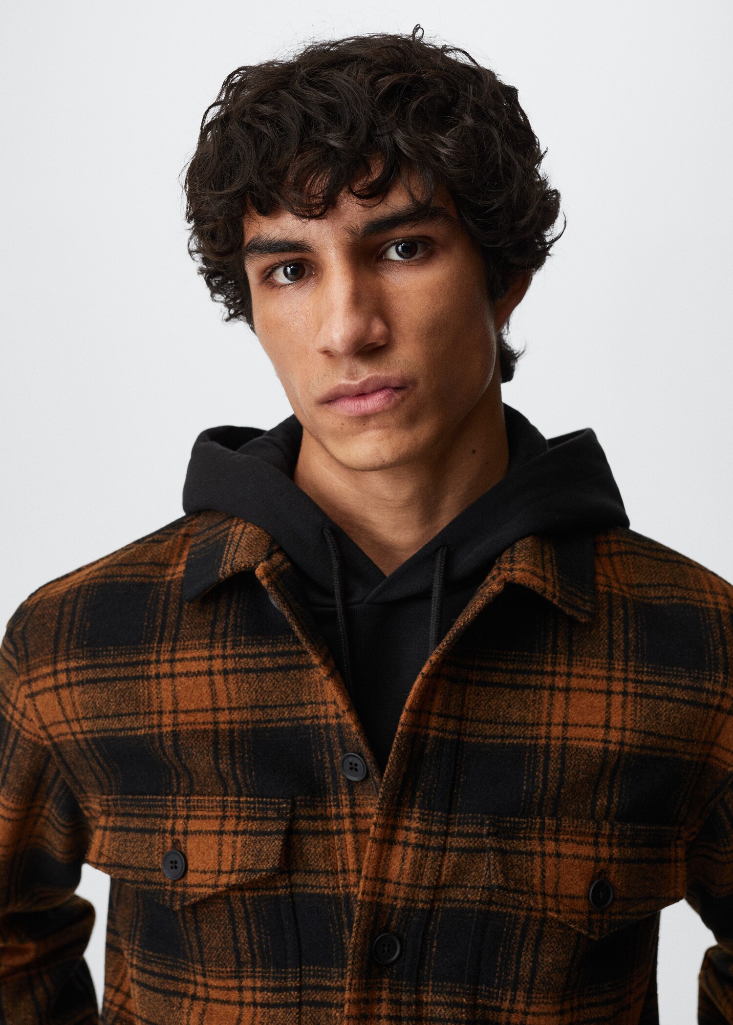 Check wool-blend overshirt - Details of the article 1