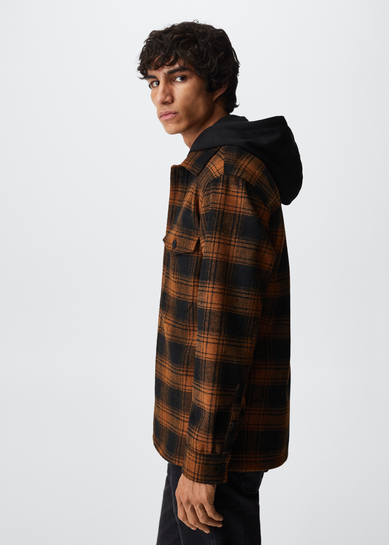 Check wool-blend overshirt - Details of the article 2
