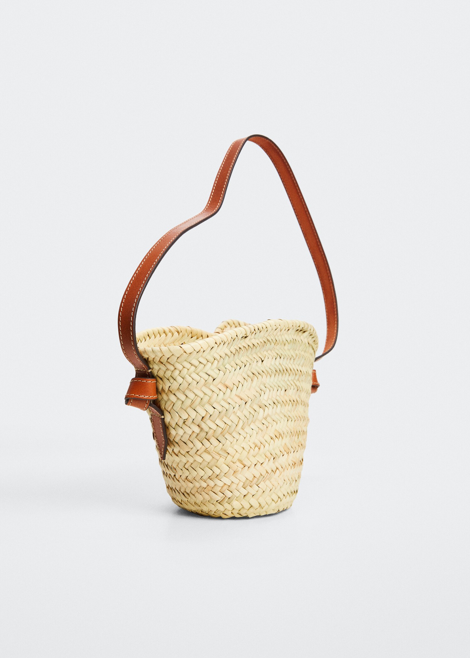 Leather basket bag - Medium plane