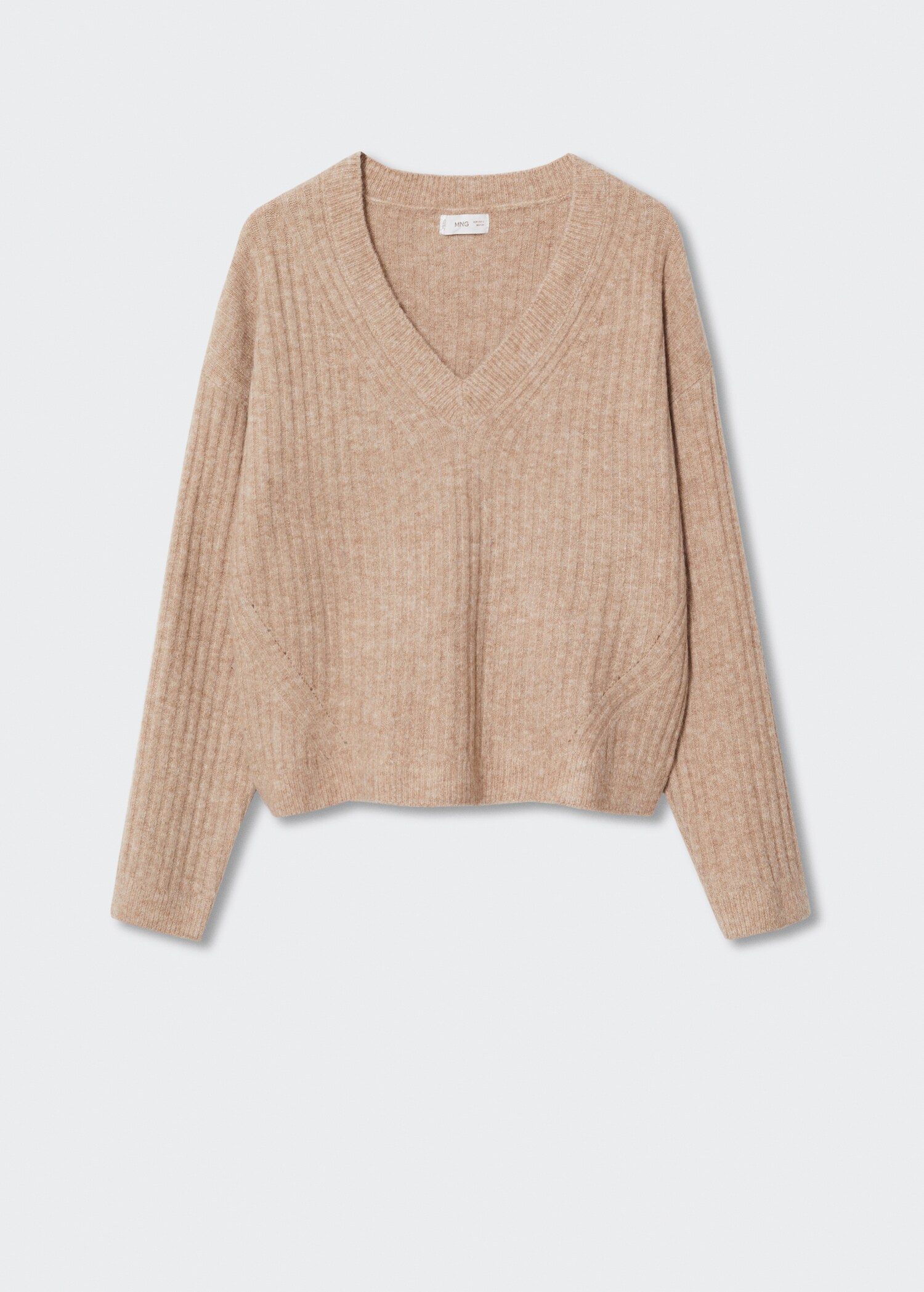 V-neck ribbed knit sweater - Article without model