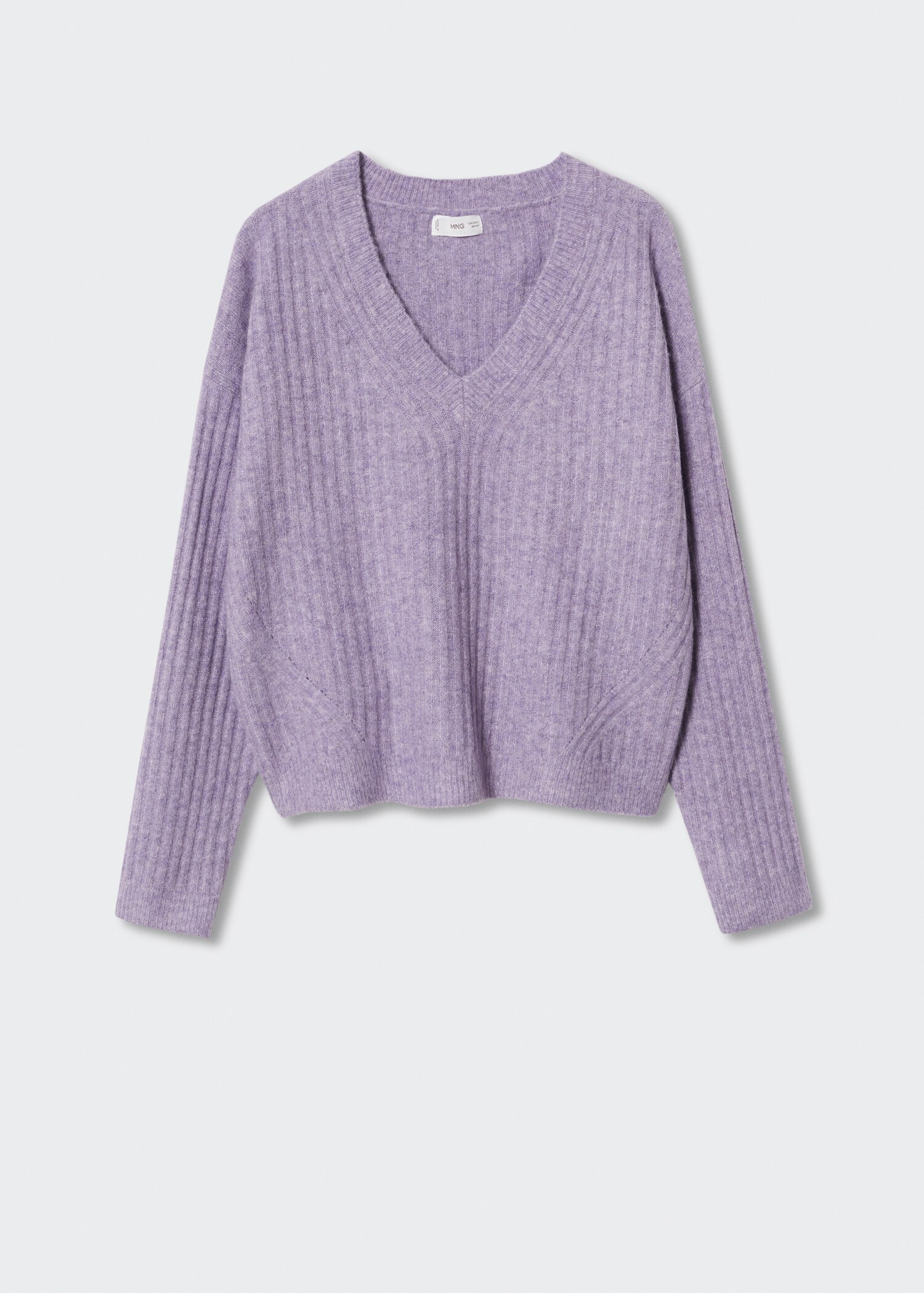 V-neck ribbed knit sweater - Article without model